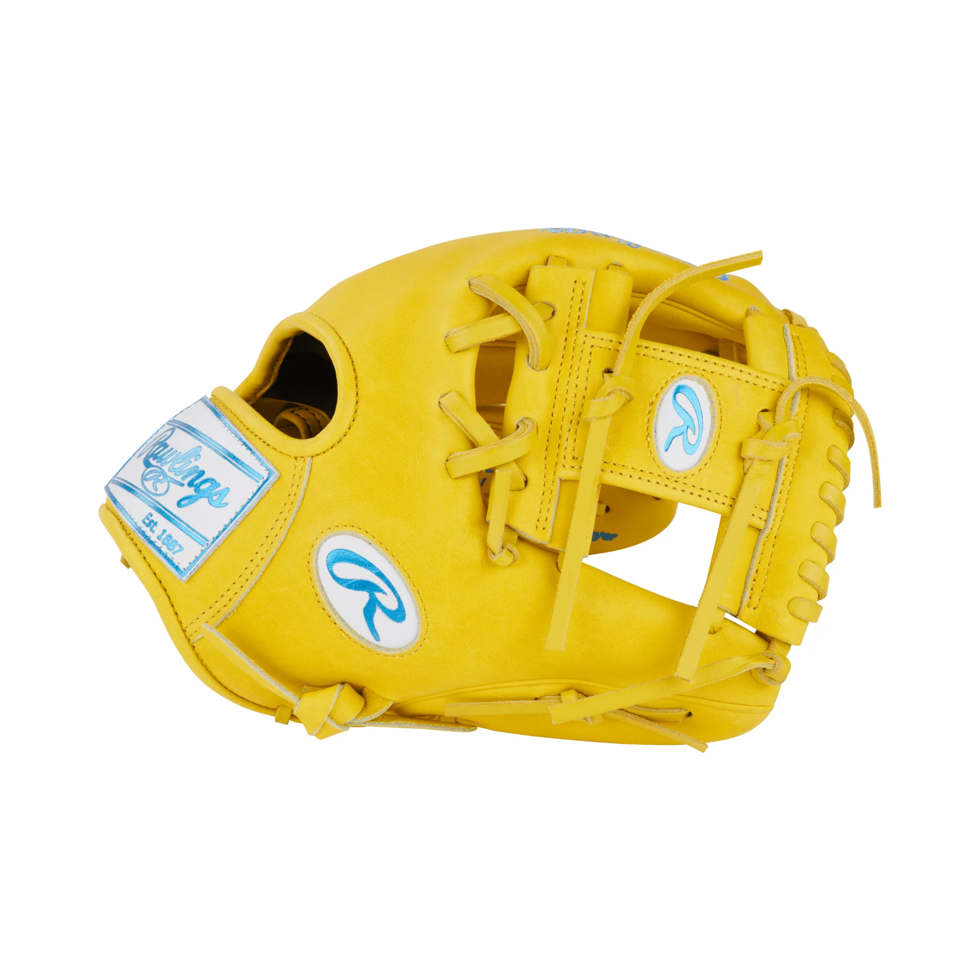 Rawlings Heart of the Hide ColorSync 9.0 Infield Glove 11.5" Yellow/Blue - Image 4