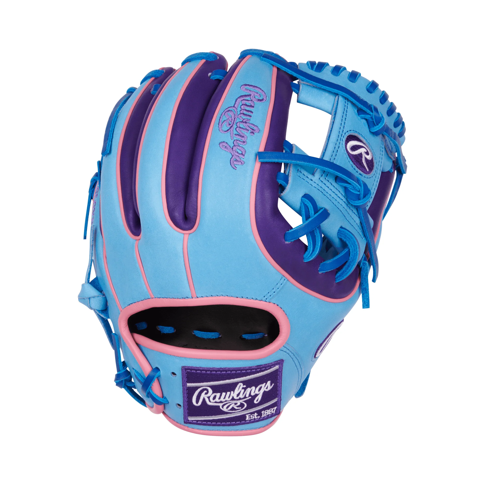 Rawlings Heart of the Hide Colorsync 9.0 Infield Glove 11.5" Columbia/Purple/Pink - Image 2