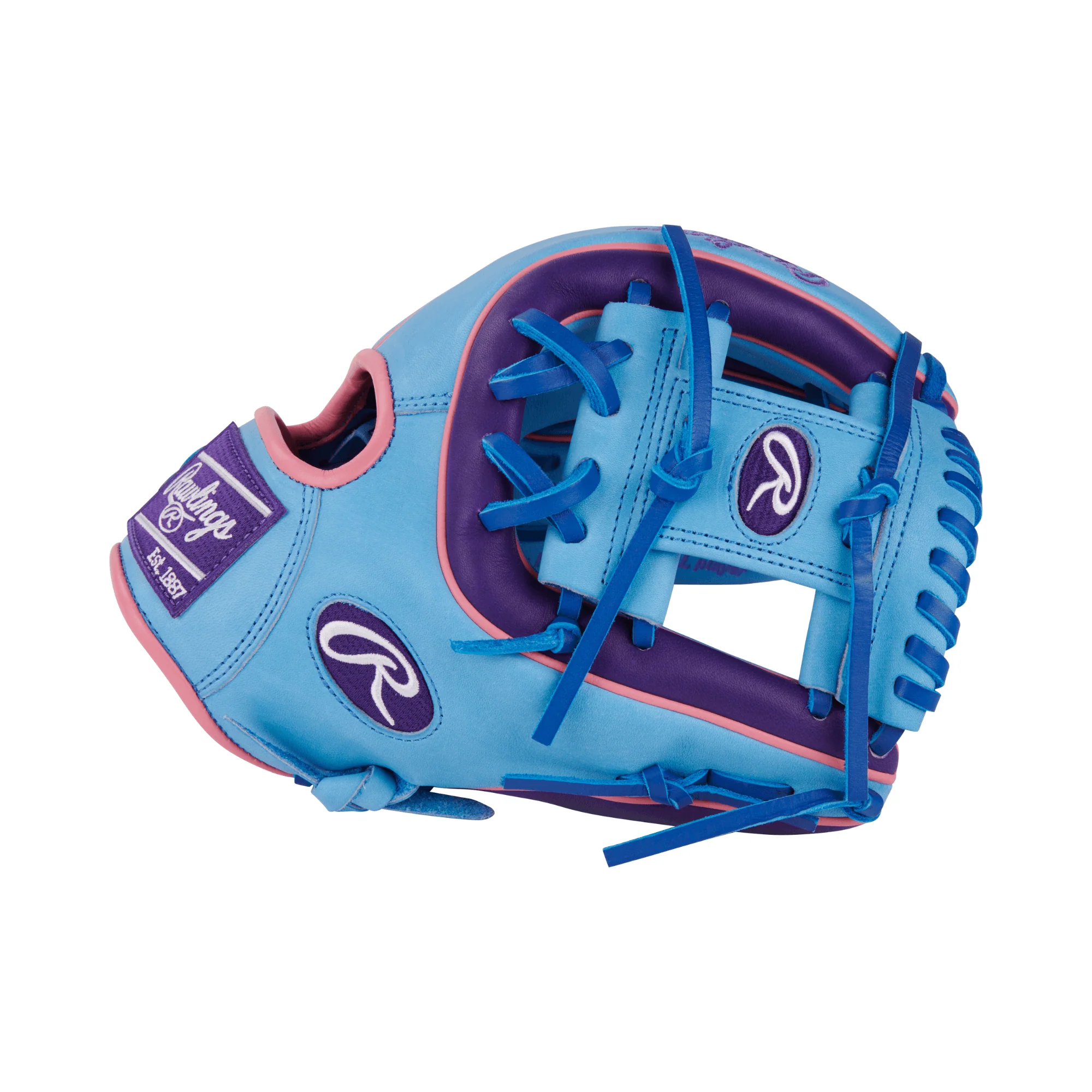 Rawlings Heart of the Hide Colorsync 9.0 Infield Glove 11.5" Columbia/Purple/Pink - Image 5