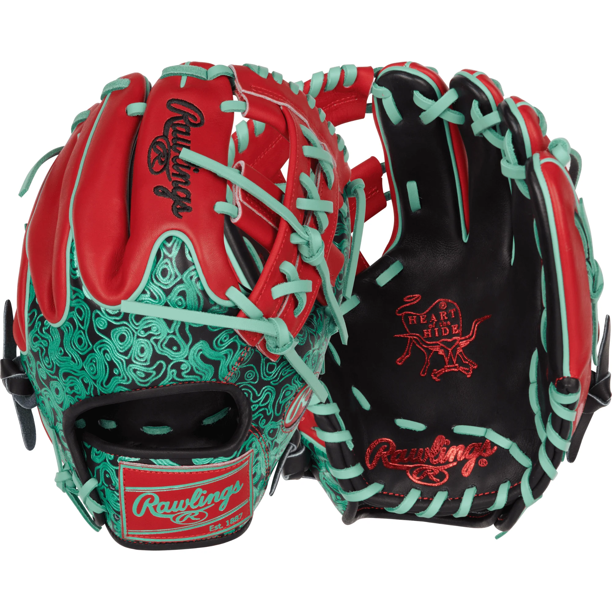 Rawlings Heart of the Hide Colorsync 9.0 Infield Glove 11.5" Mint Geoprint