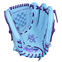 Rawlings Heart of the Hide Custom Pitcher 12.5 Baby Blue/Purple RHT - Image 3