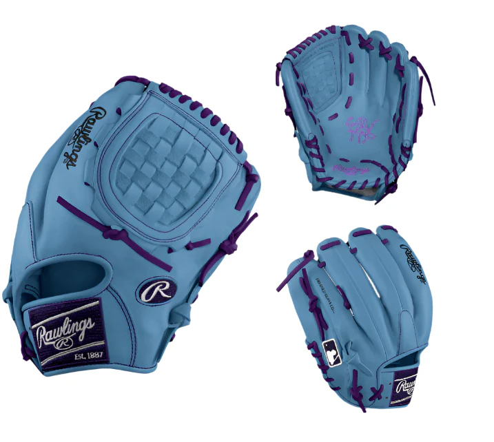 Rawlings Heart of the Hide Custom Pitcher 12.5 Baby Blue/Purple RHT - Image 4