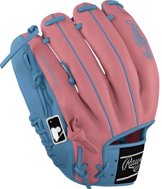 Rawlings Heart of the Hide Custom Pro205 11.75" Pink/Sky Blue - Image 2