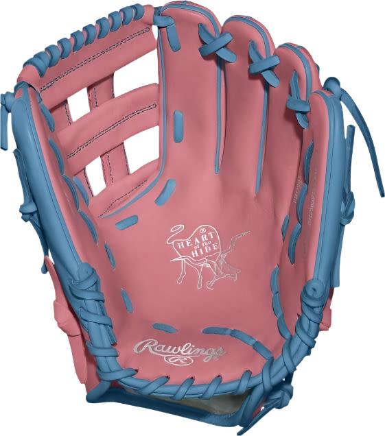 Rawlings Heart of the Hide Custom Pro205 11.75" Pink/Sky Blue - Image 3