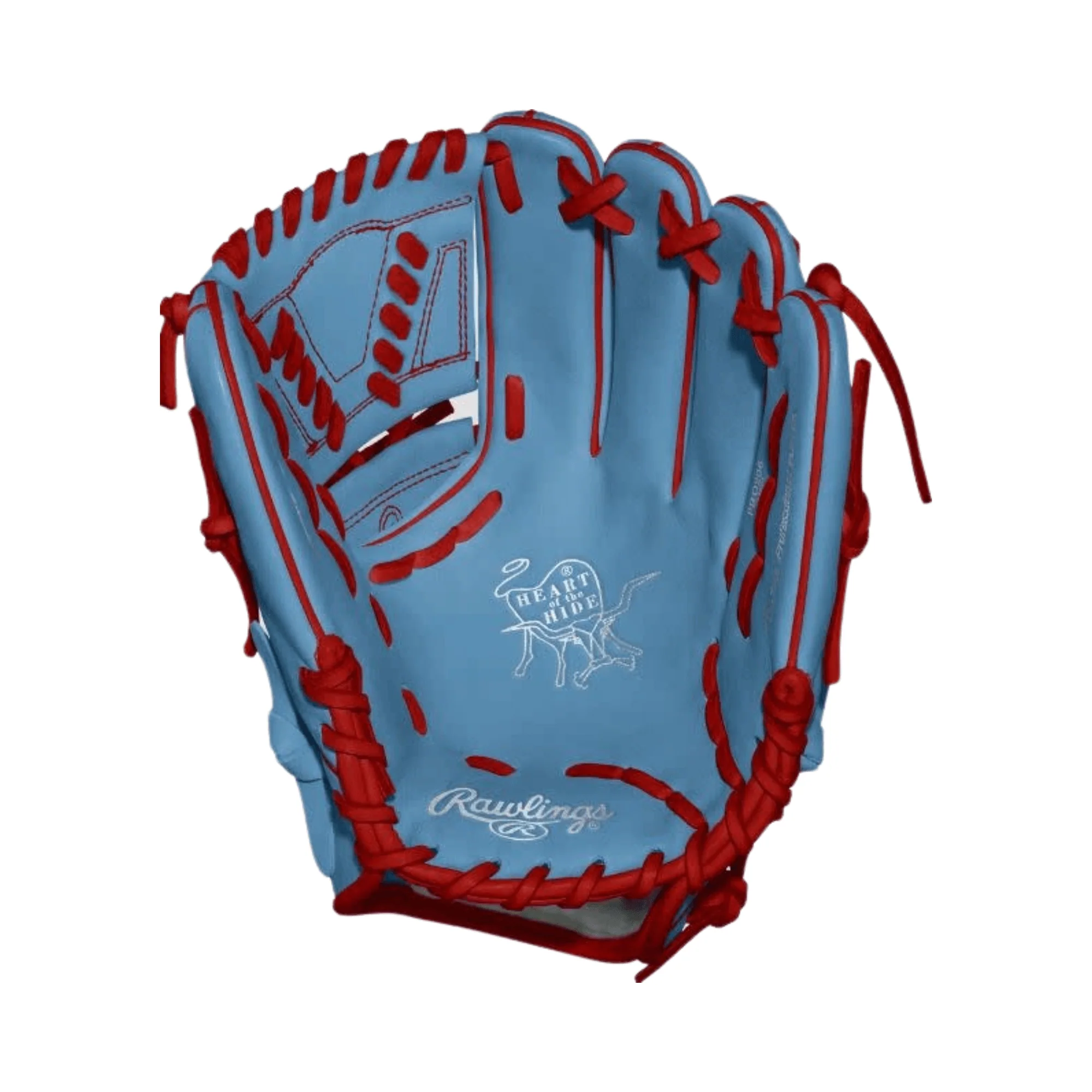 Rawlings Heart of the Hide Custom Pro206 12" Sky Blue/Red - Image 2
