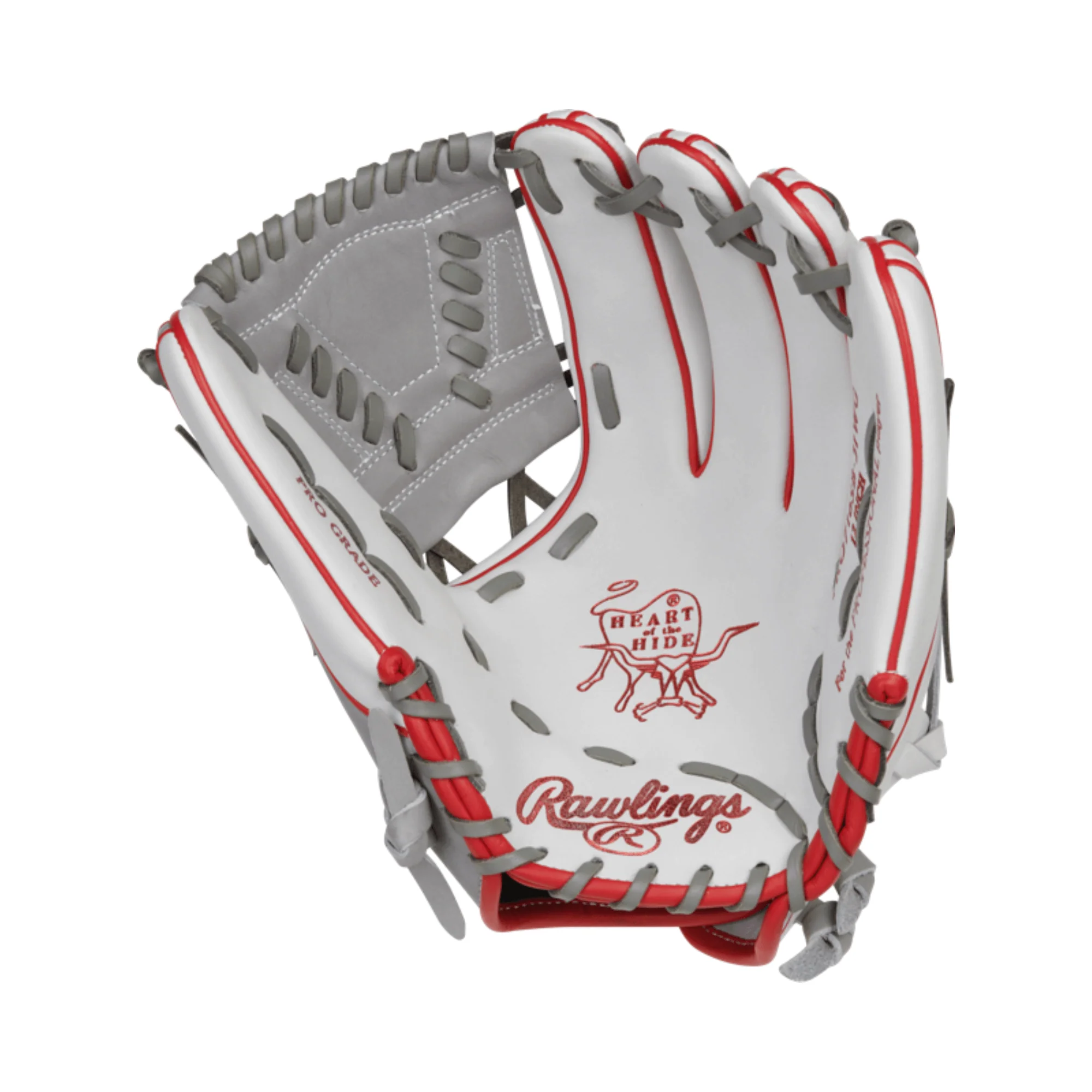 Rawlings Heart of the Hide Fastpitch Softball Glove P/INF/OF Pull Strap/Laced 1 Piece Web RHT 12" - Image 3