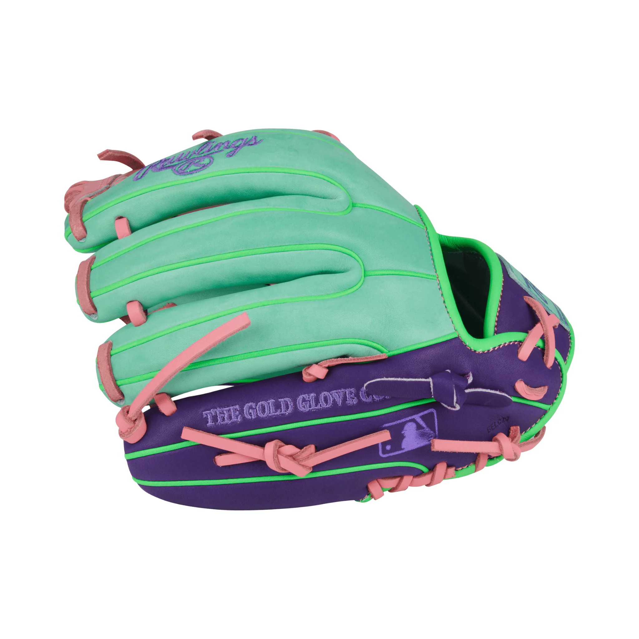 Rawlings Heart of the Hide Contour Fit Infield Baseball Glove 11.5" Mint/Purple/Pink - Image 5