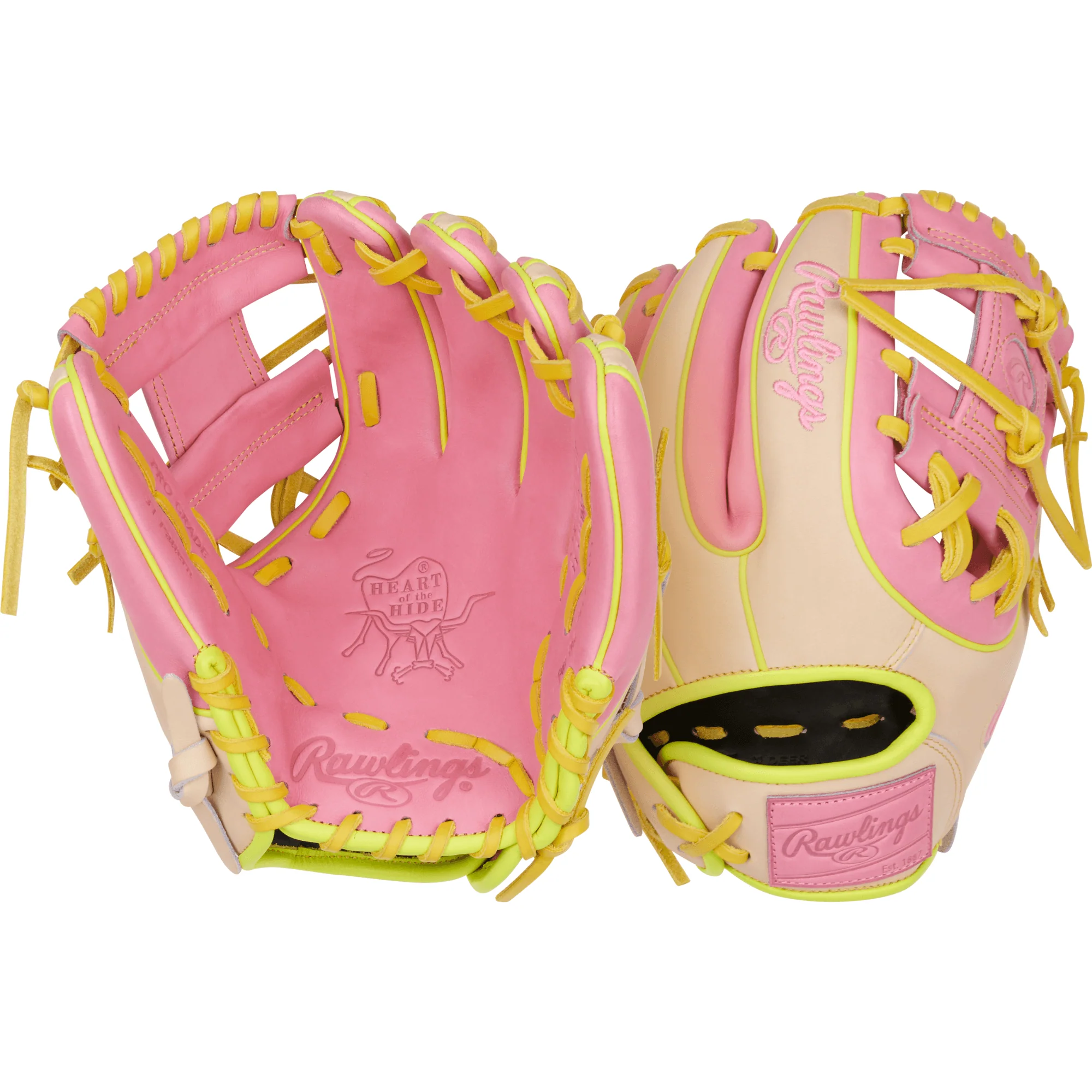 Rawlings Heart of the Hide Infield Glove 11.25" Pink/Camel - Image 5