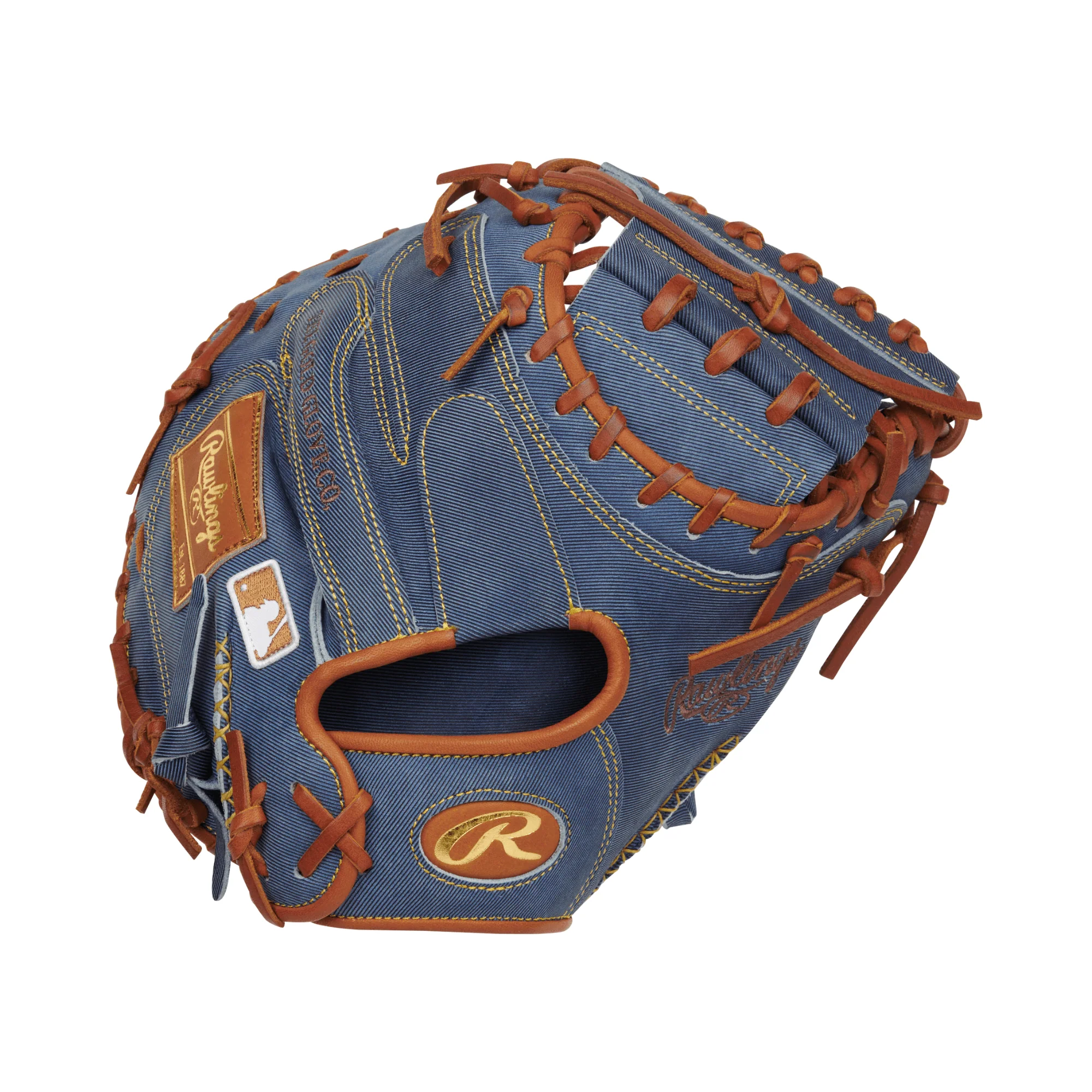 Rawlings Heart of the Hide Pro Label Denim Edition Catchers Mitt 34" RHT - Image 3