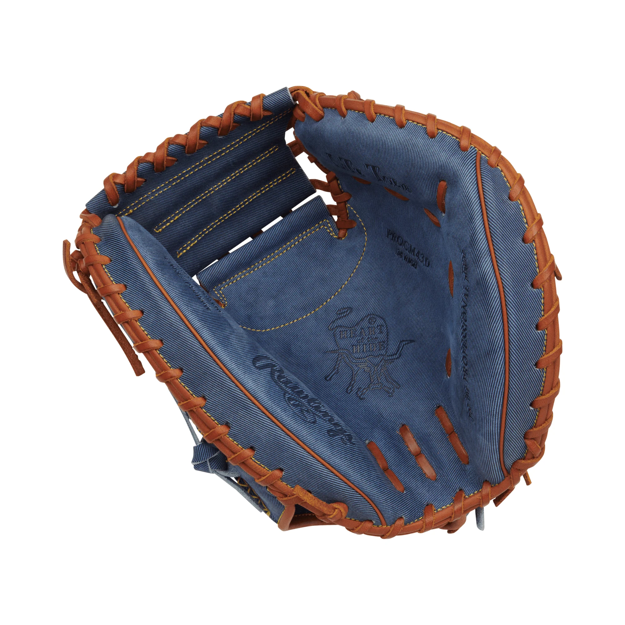 Rawlings Heart of the Hide Pro Label Denim Edition Catchers Mitt 34" RHT - Image 4
