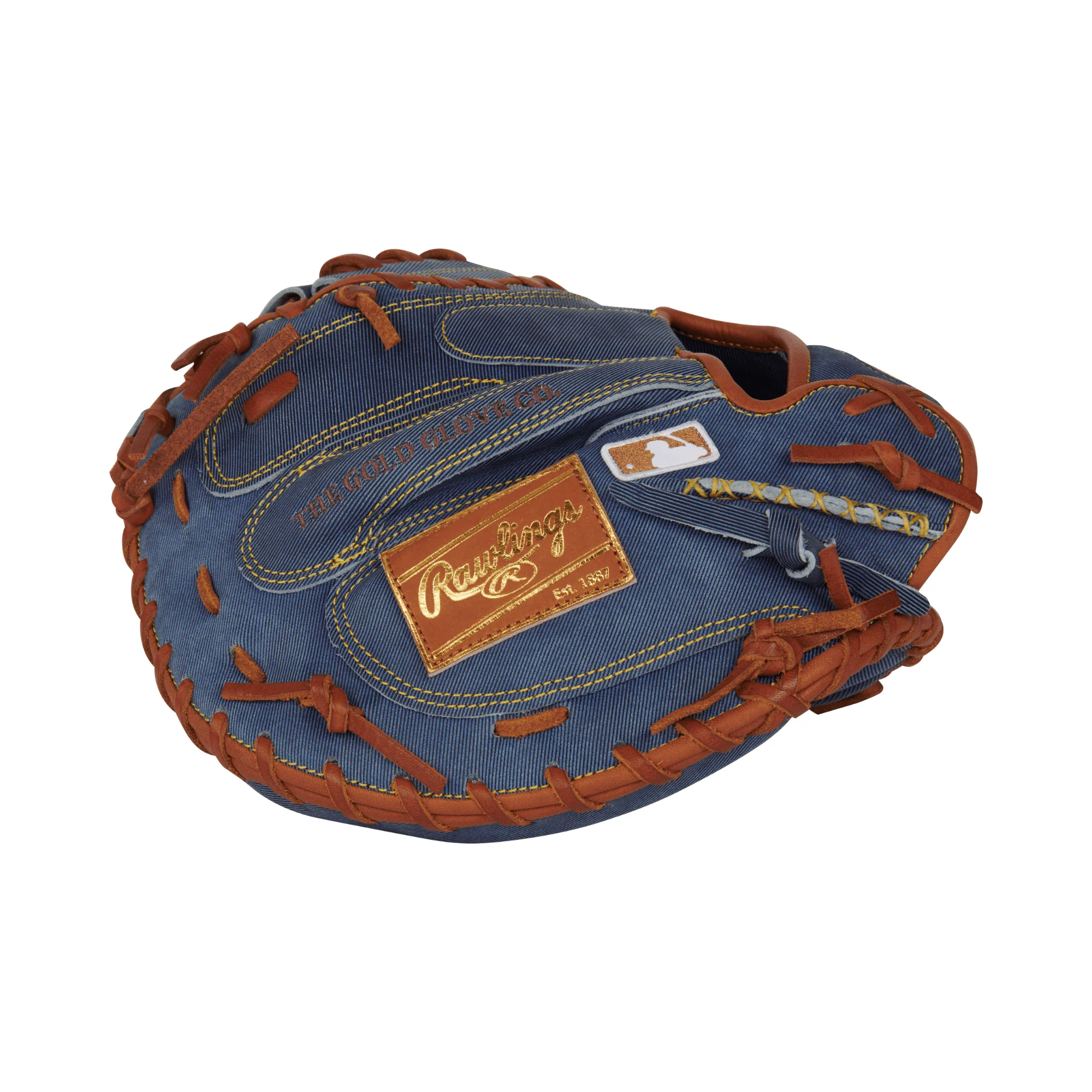 Rawlings Heart of the Hide Pro Label Denim Edition Catchers Mitt 34" RHT - Image 5