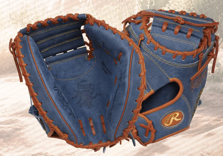 Rawlings Heart of the Hide Pro Label Denim Edition Catchers Mitt 34" RHT - Image 8