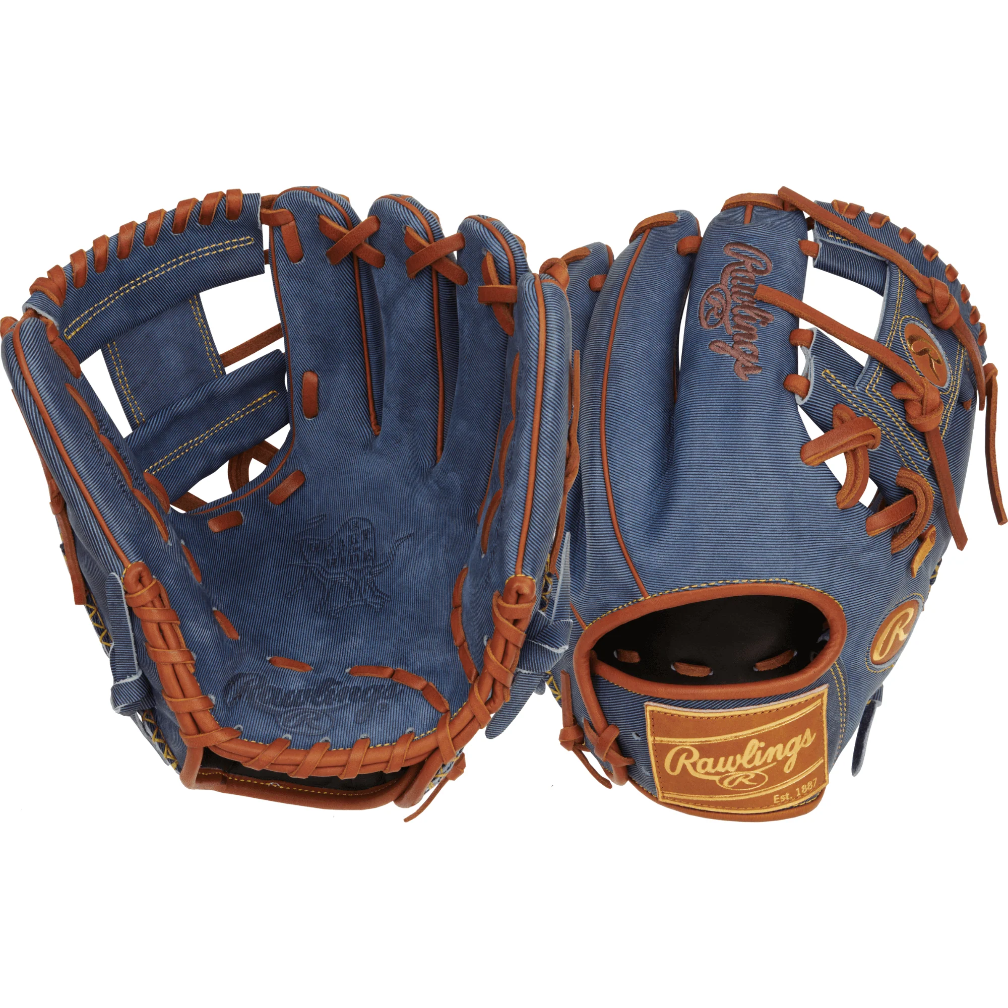 Rawlings Heart of the Hide Pro Label Denim Edition Infield Glove 11.5" RHT - Image 5