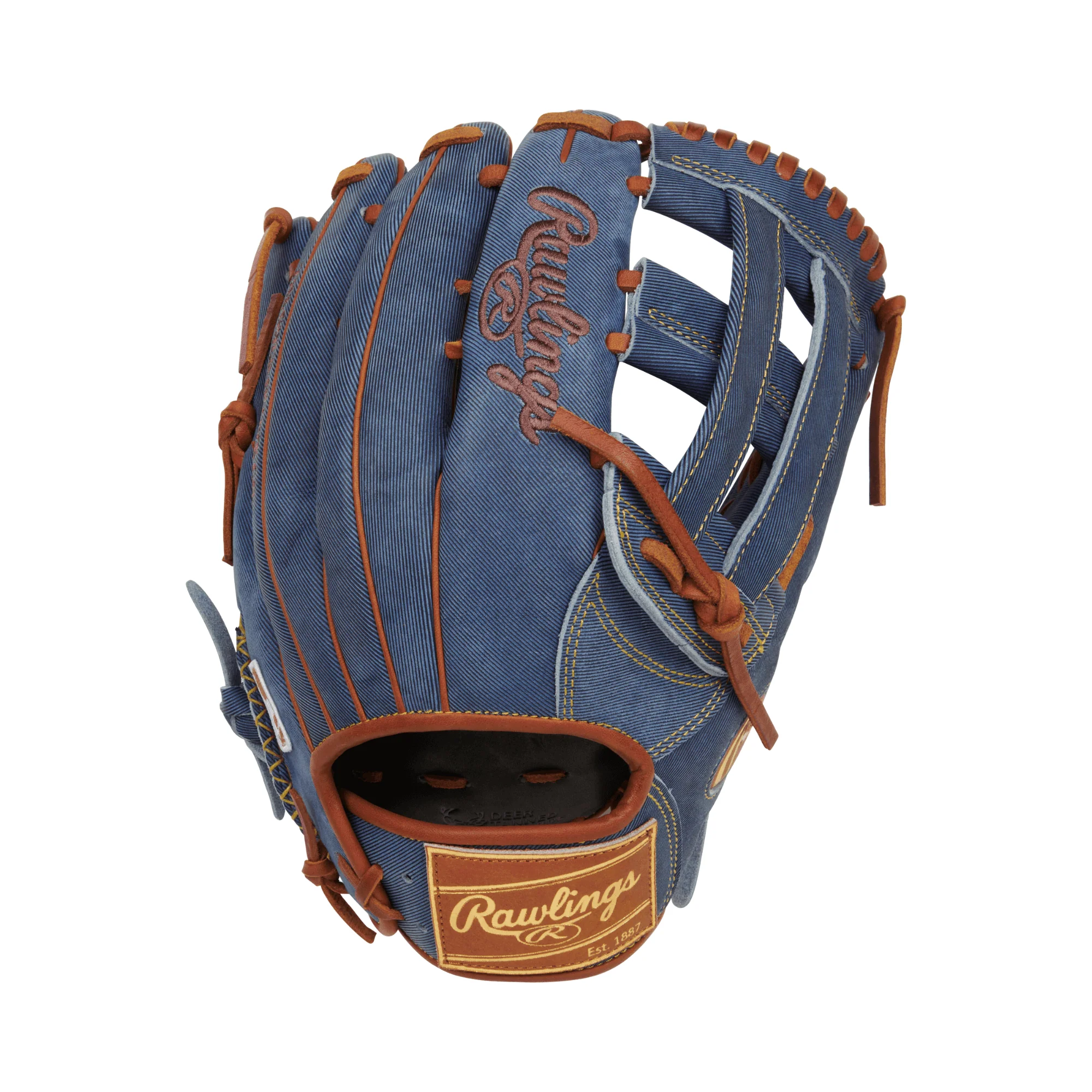 Rawlings Heart of the Hide Pro Label  Denim Edition Outfield Glove 12.75" RHT - Image 4