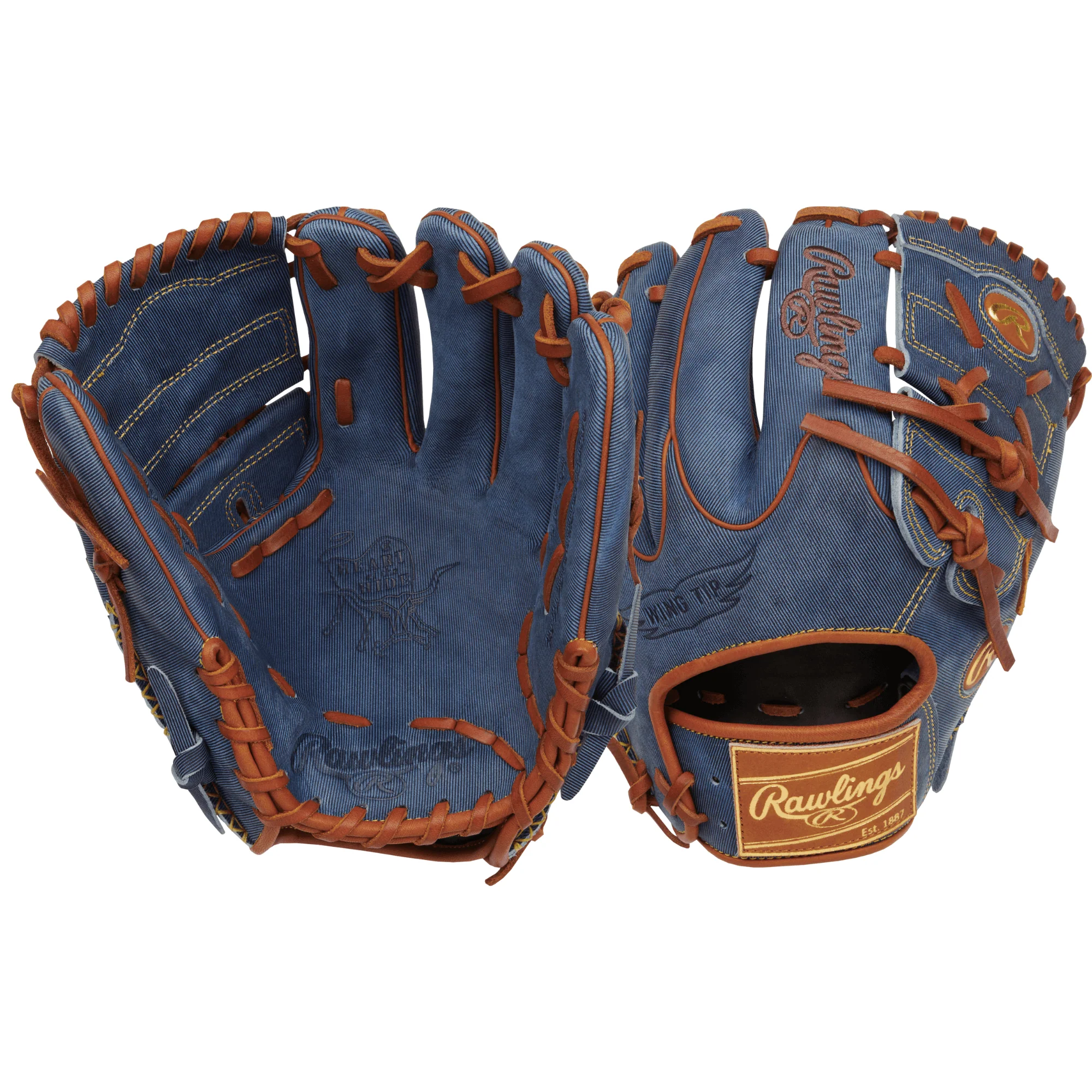 Rawlings Heart of the Hide Pro Label Denim Edition Pitcher Glove 11.75" RHT - Image 4
