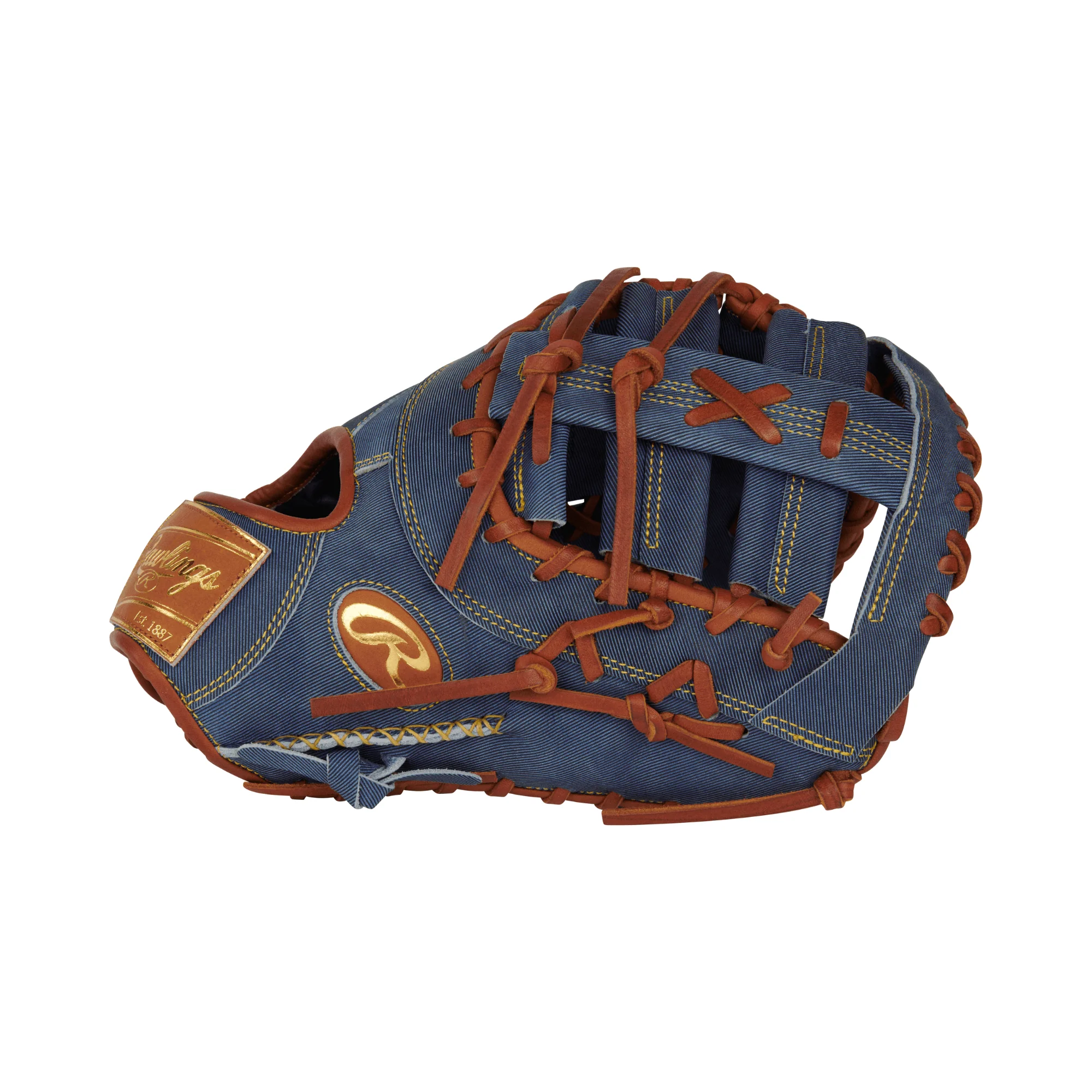 Rawlings Heart of the Hide Pro Label Denim Edition First Base Mitt 13" LHT - Image 5