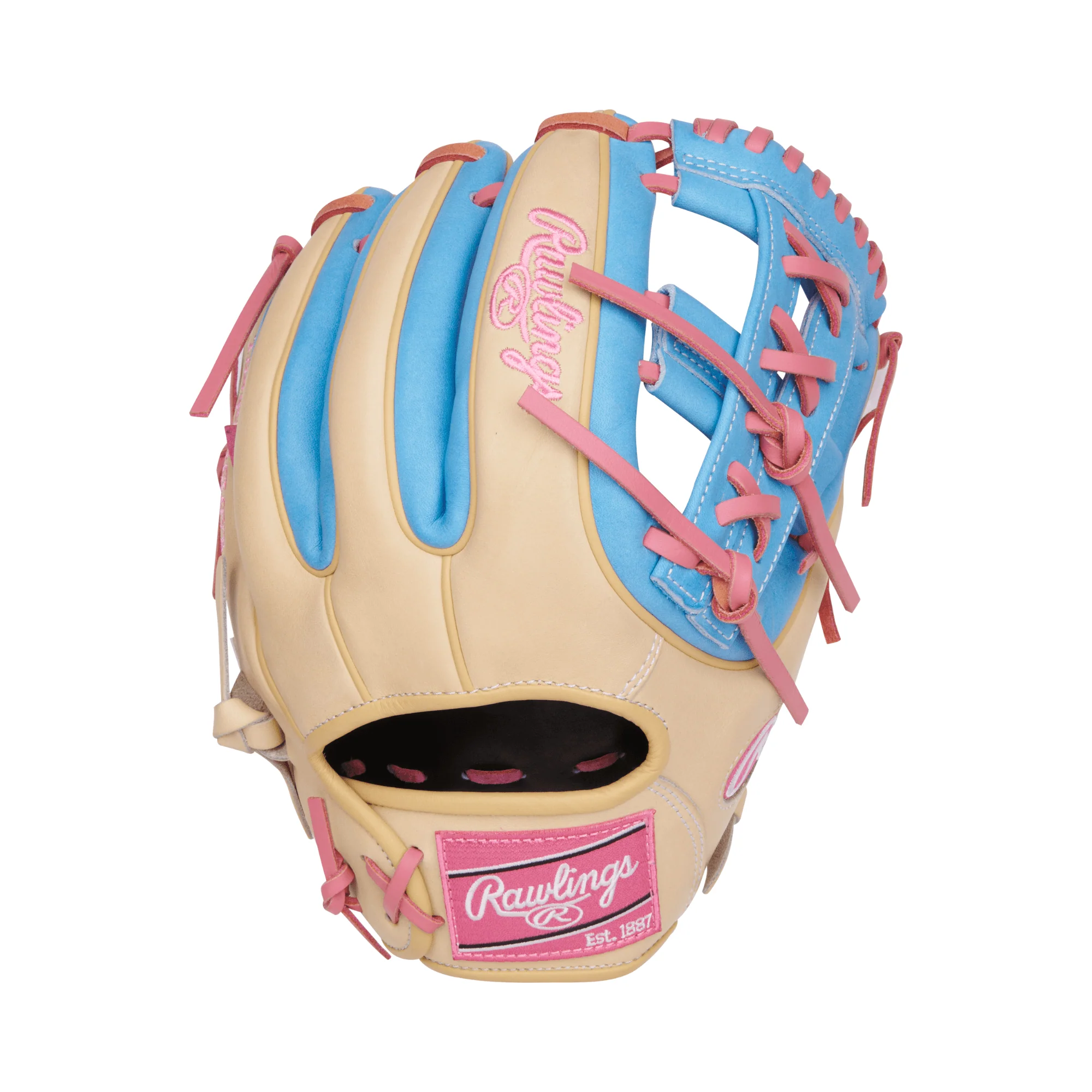 Rawlings Heart of the Hide Series Infield Glove 11.5" - Camel/Col. Blue - Image 2