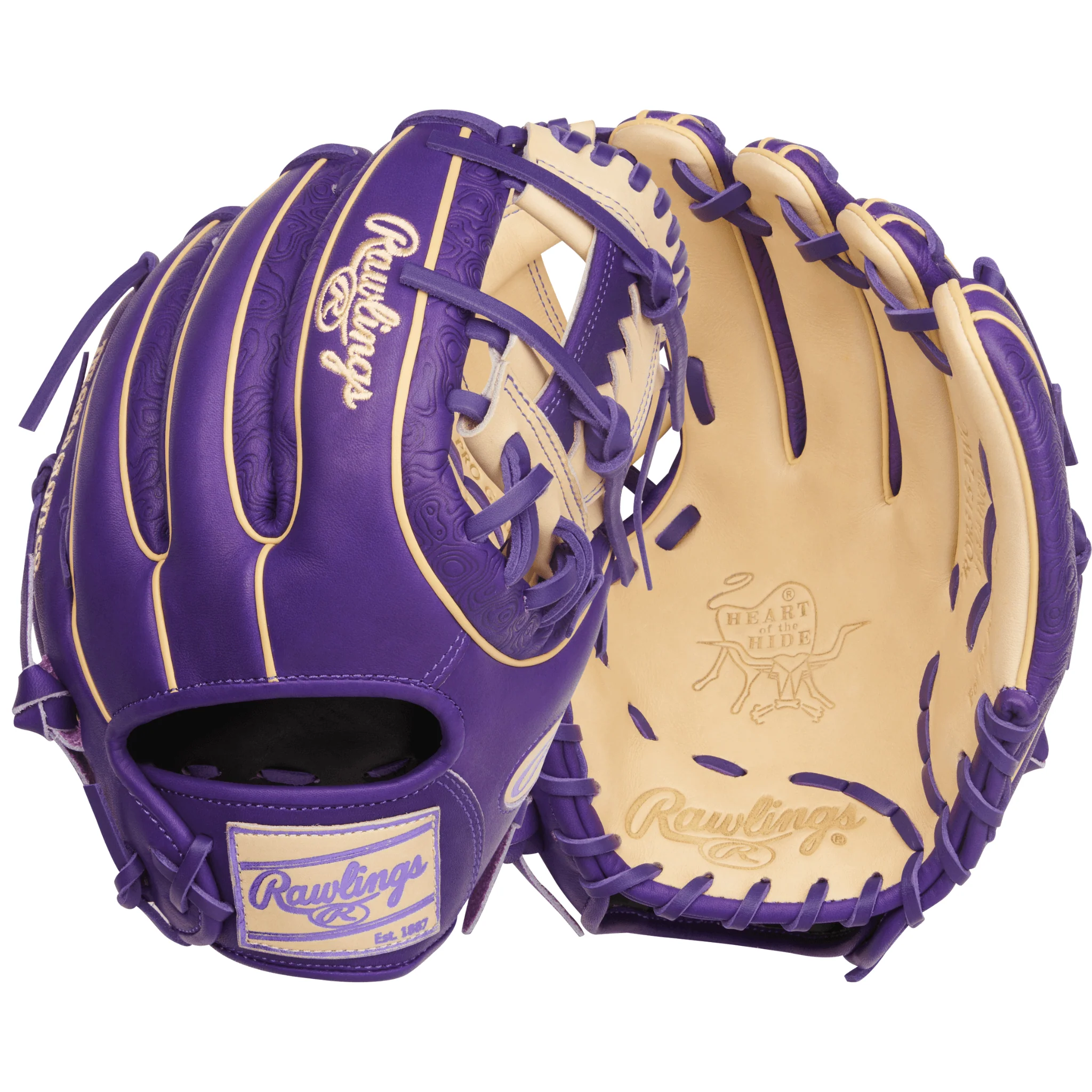 Rawlings Heart of the Hide Series Camel/Purple 11.75"