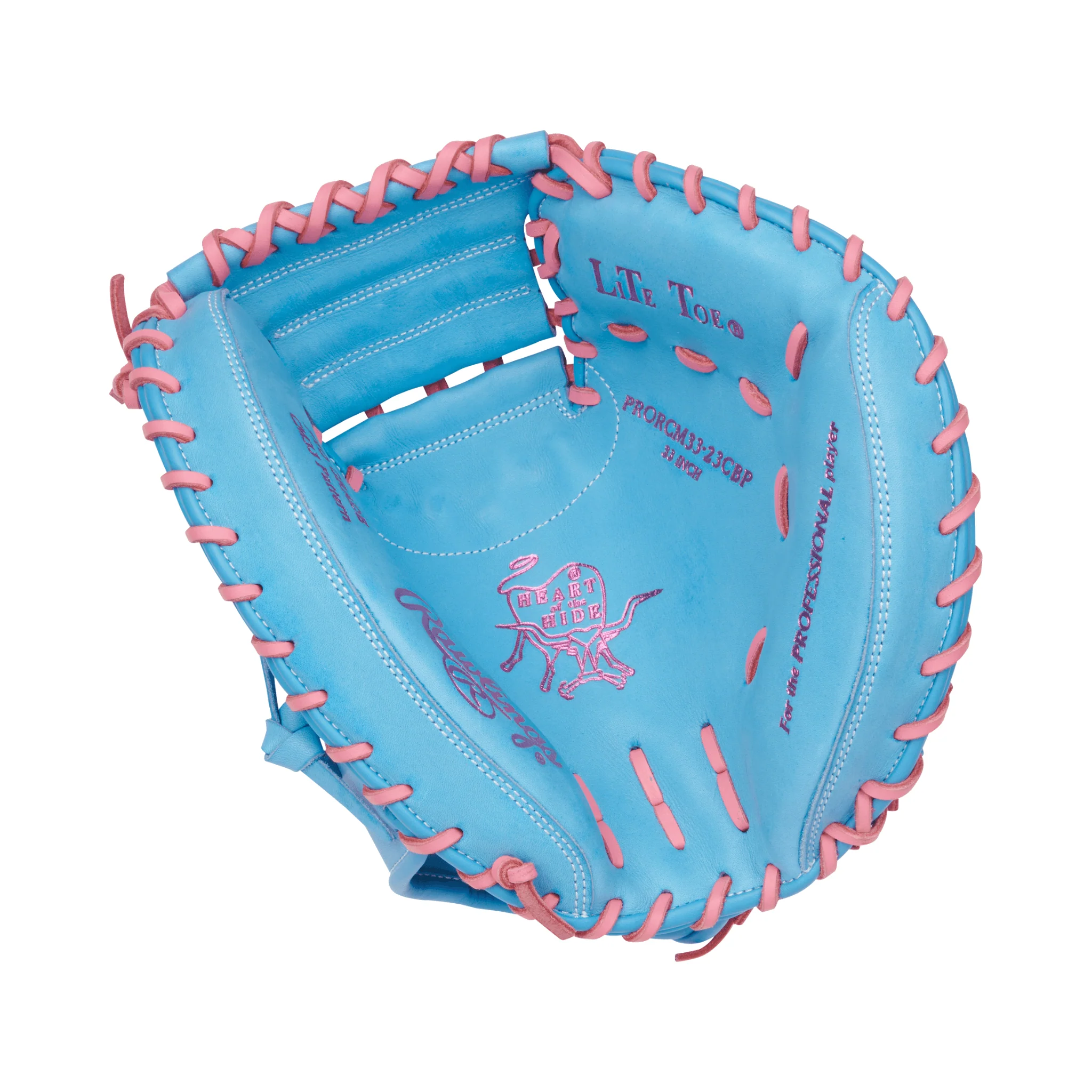 Rawlings Heart of the Hide Series Catchers Mitt 33" Col. Blue/Pink - Image 3