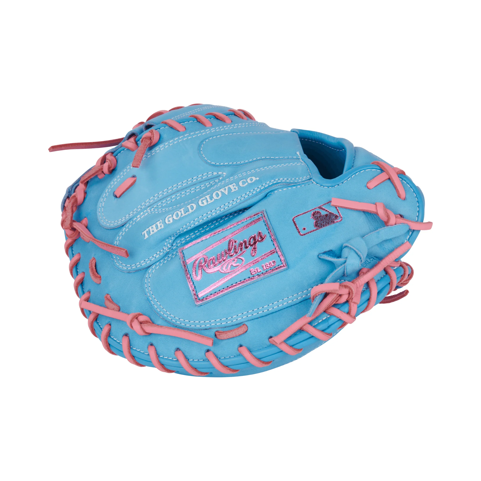 Rawlings Heart of the Hide Series Catchers Mitt 33" Col. Blue/Pink - Image 4