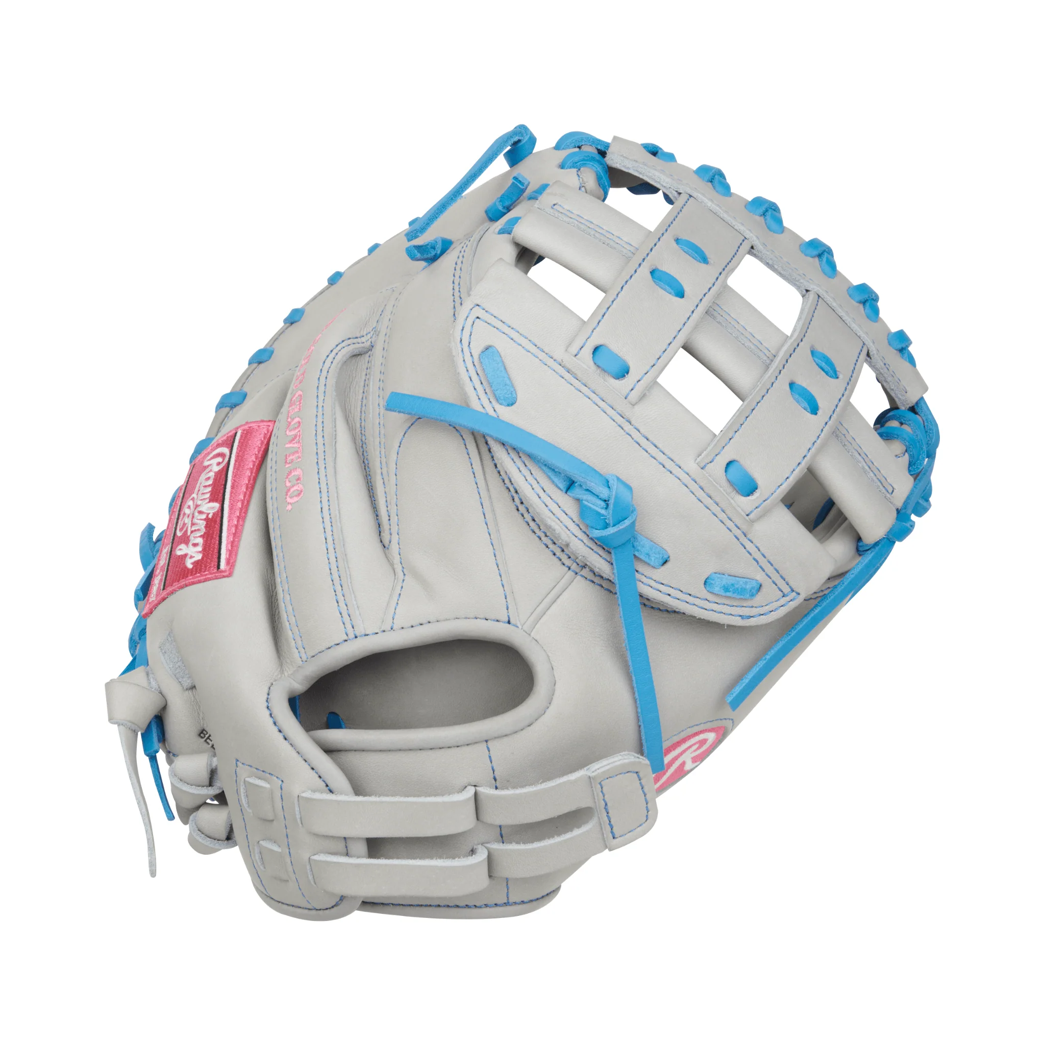 Rawlings Heart of the Hide Series Catchers Mitt Softball Glove 33" Gray/Col. Blue - Image 2