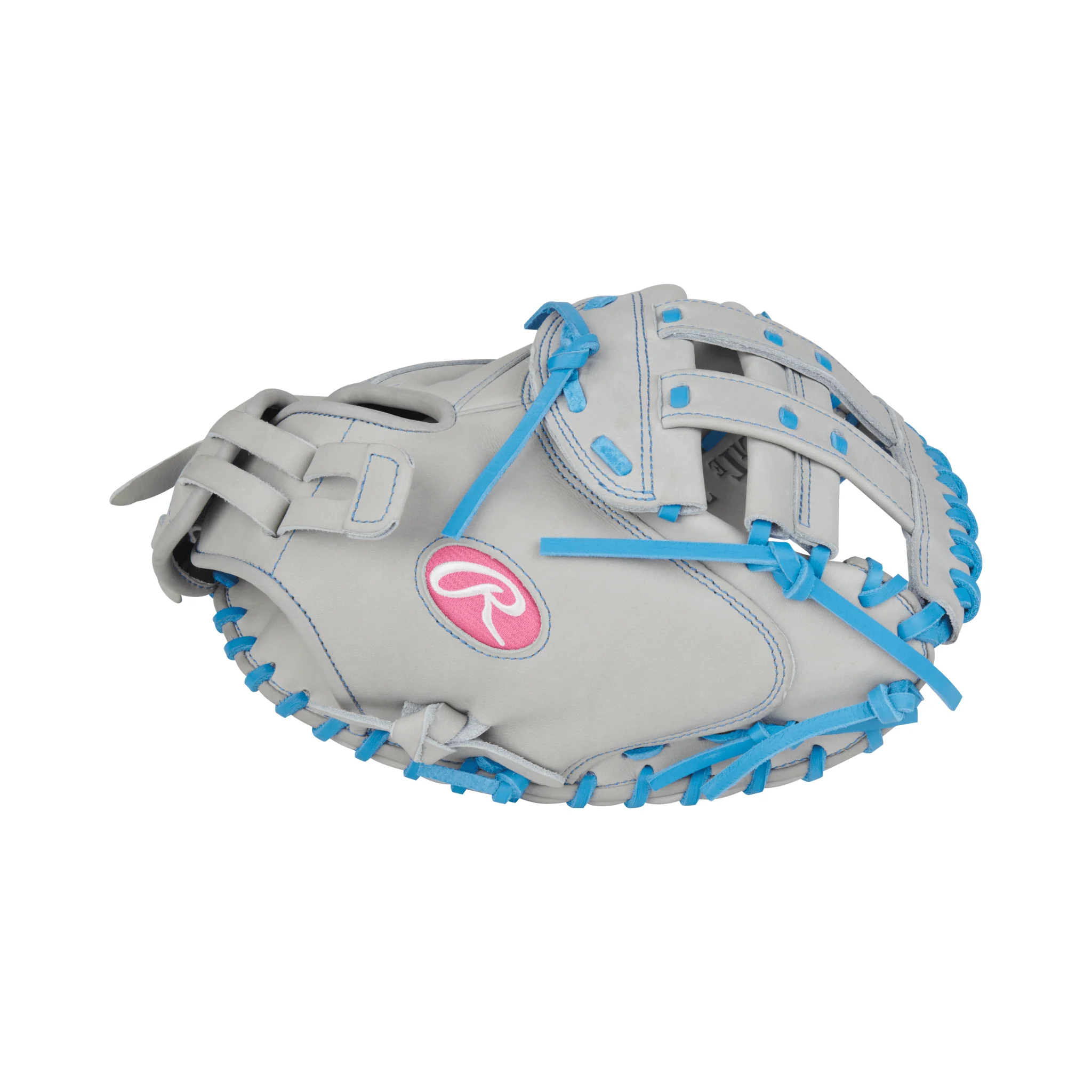 Rawlings Heart of the Hide Series Catchers Mitt Softball Glove 33" Gray/Col. Blue - Image 4