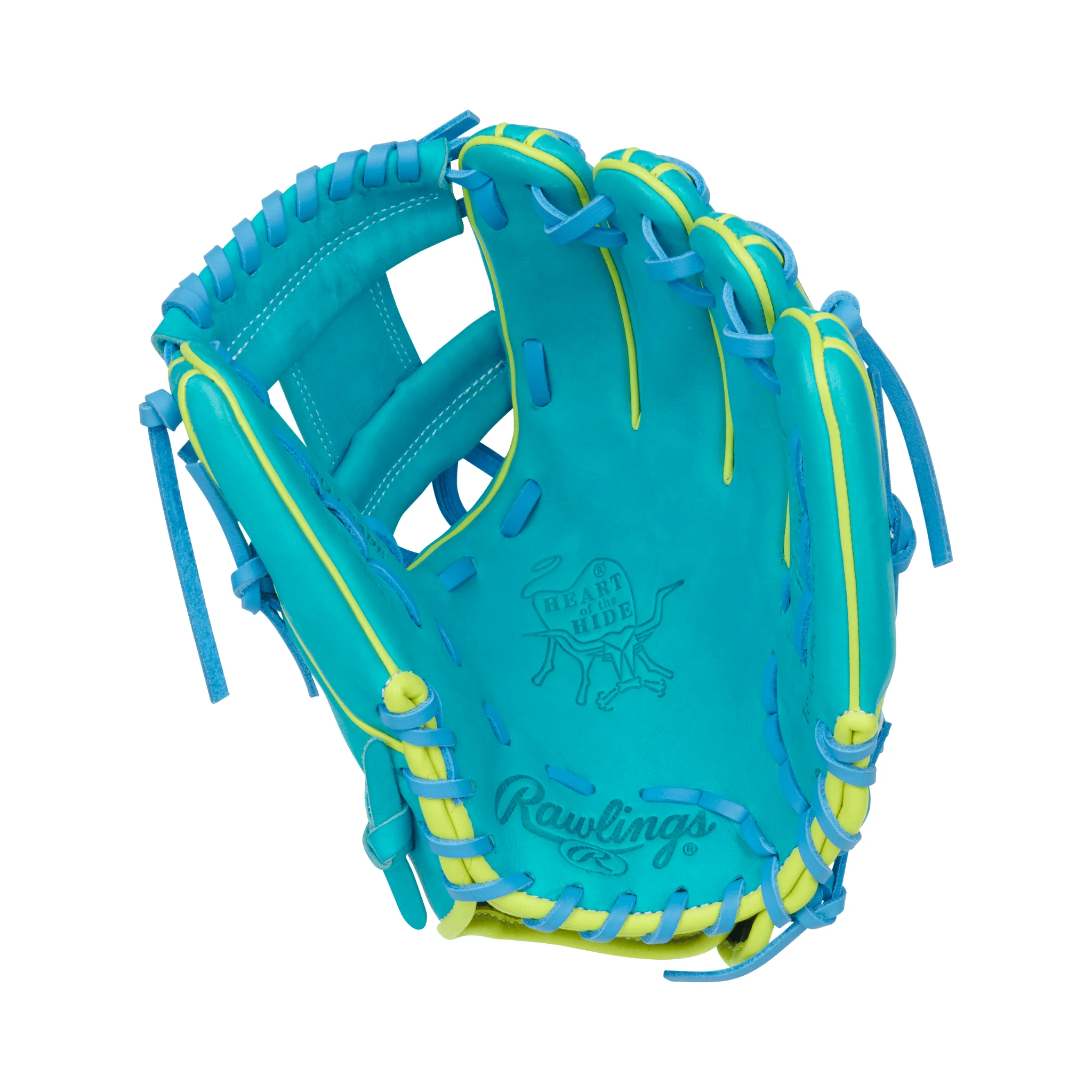 Rawlings Heart of the Hide Series Contour Fit Teal/Yellow 11.5" - Image 3