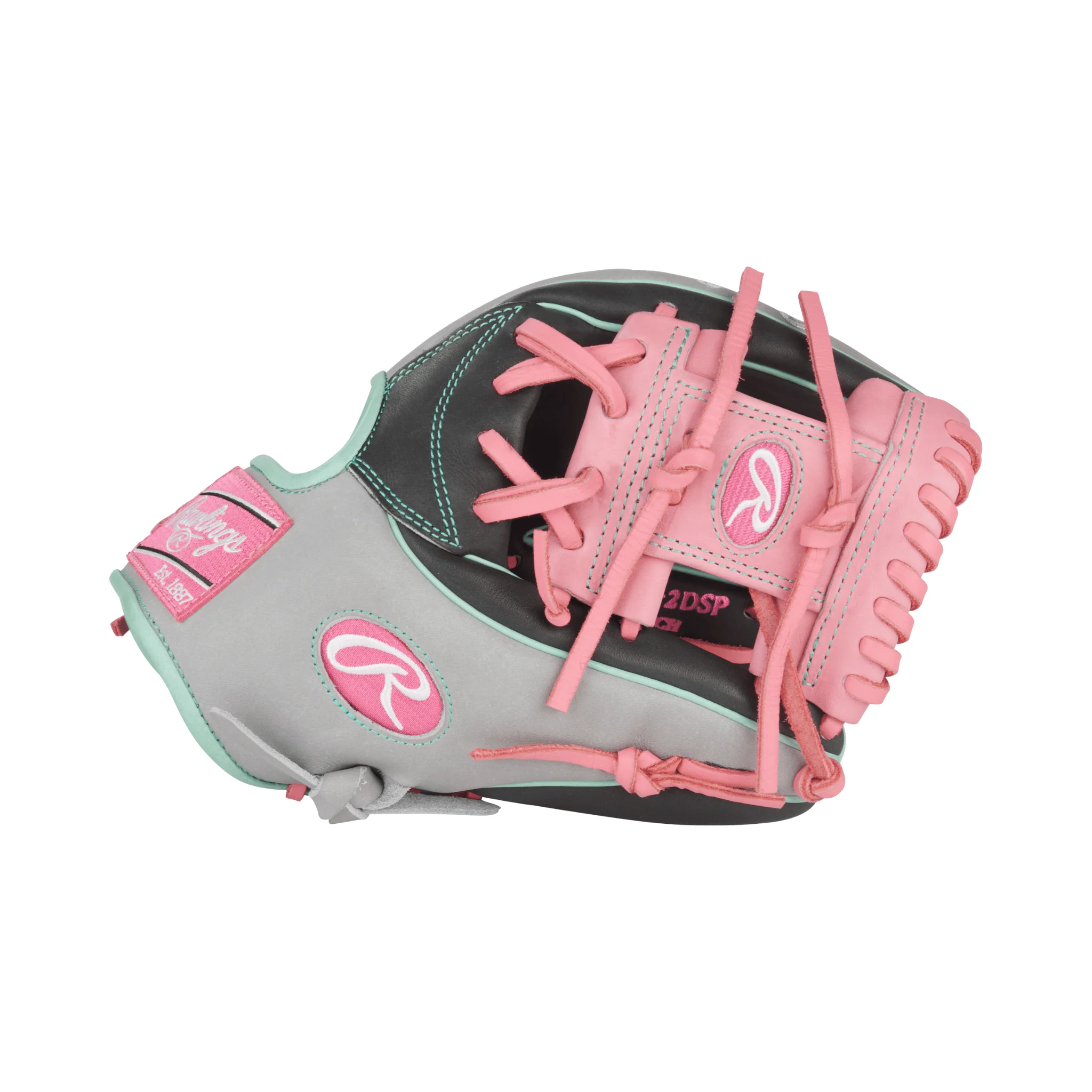 Rawlings Heart of the Hide Series Infield Baseball Glove 11.5" Dark Shadow/Gray/Pink - Image 5
