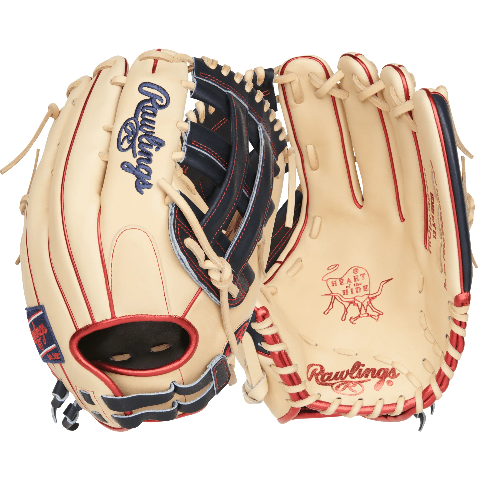 Rawlings Heart of the Hide Series Fastpitch Softball Glove 12.75" Camel/Navy