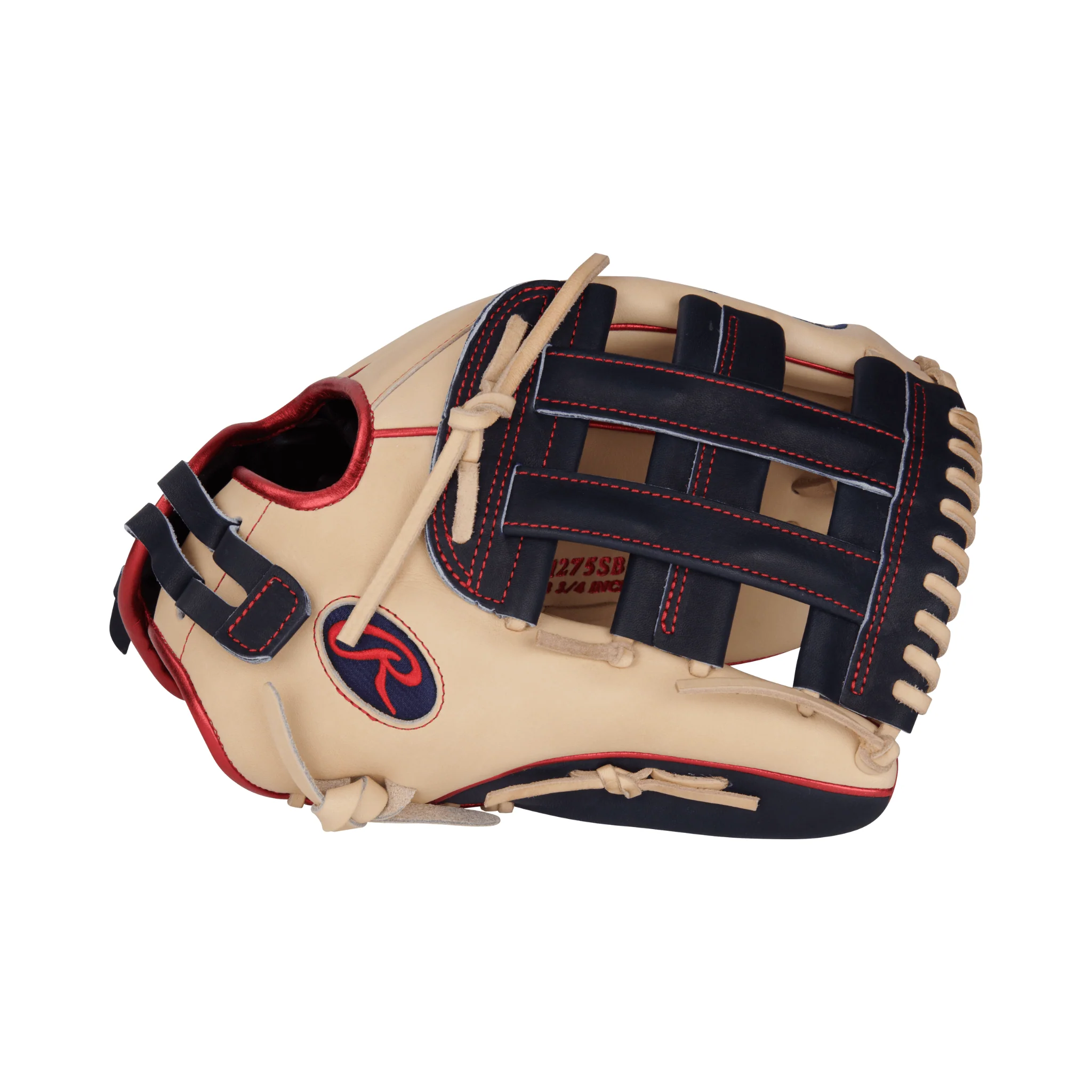 Rawlings Heart of the Hide Series Fastpitch Softball Glove 12.75" Camel/Navy - Image 5