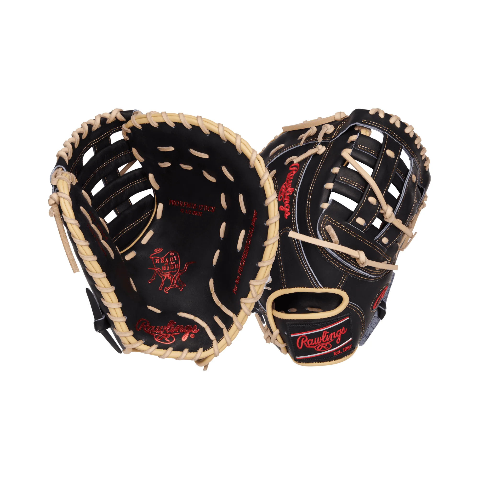 Rawlings Heart of the Hide Series First Base Mitt 12.5"- RHT -  Black - Image 3