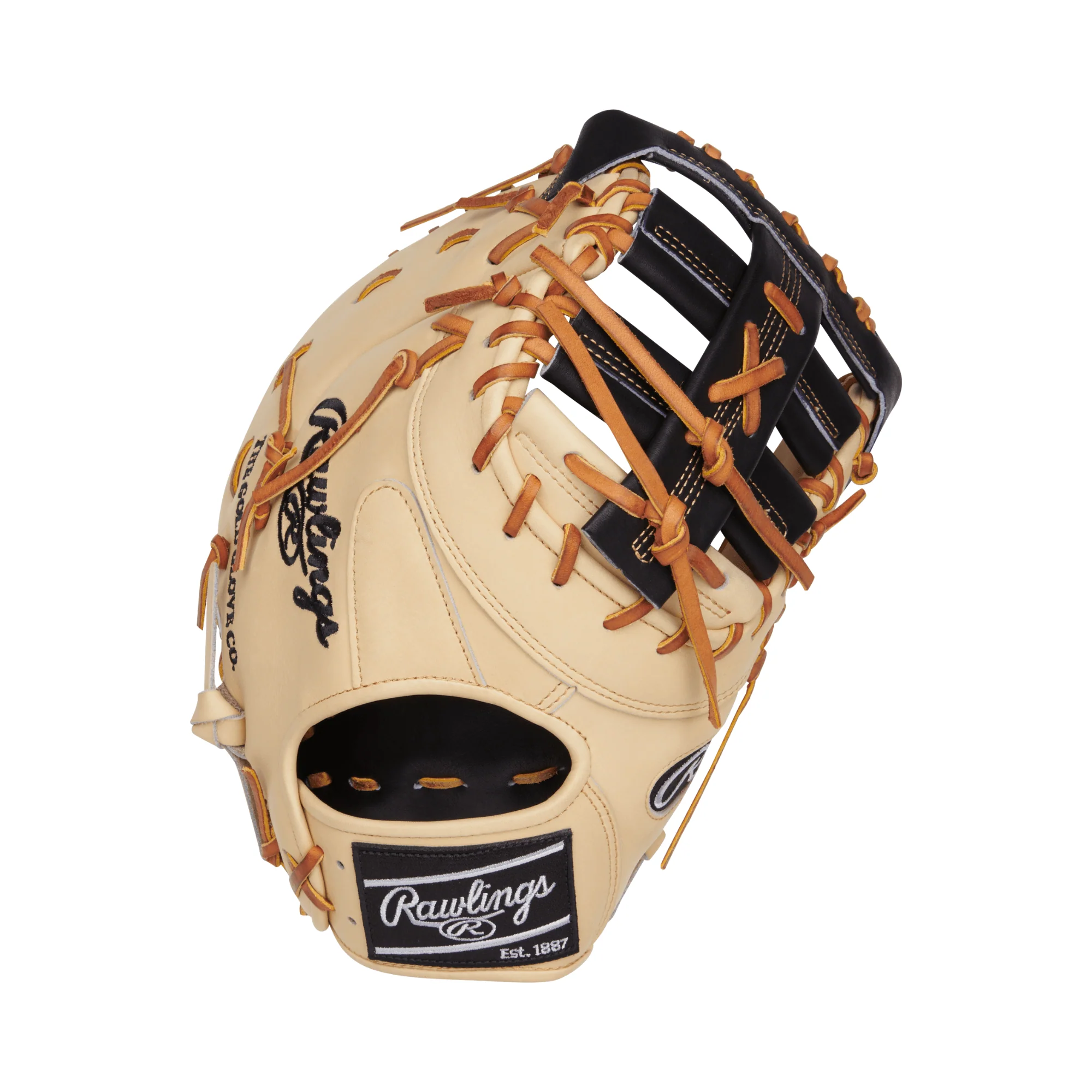 Rawlings Heart of the Hide Series First Base Mitt 13" - Camel/Black - RHT - Image 2