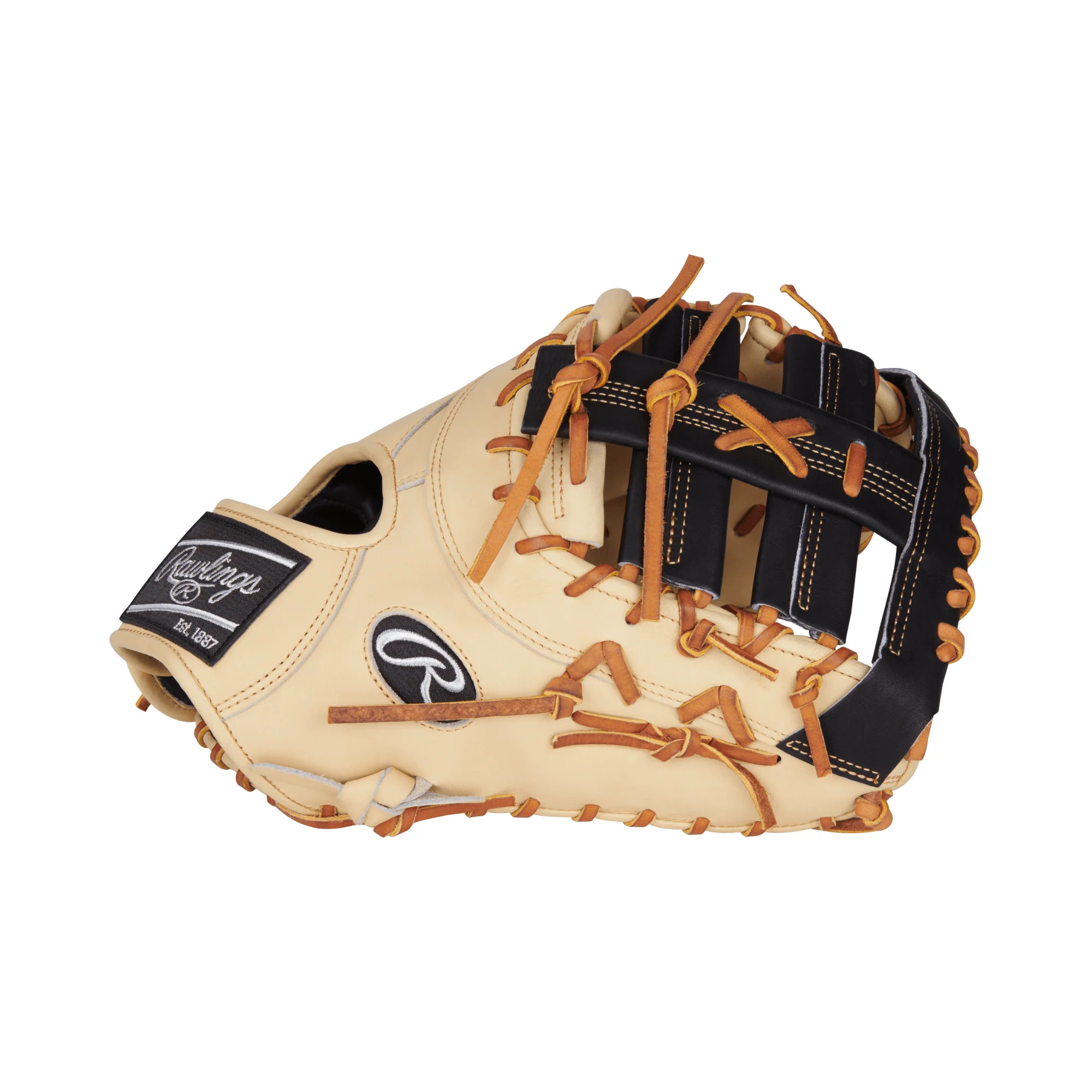 Rawlings Heart of the Hide Series First Base Mitt 13" - Camel/Black - RHT - Image 5