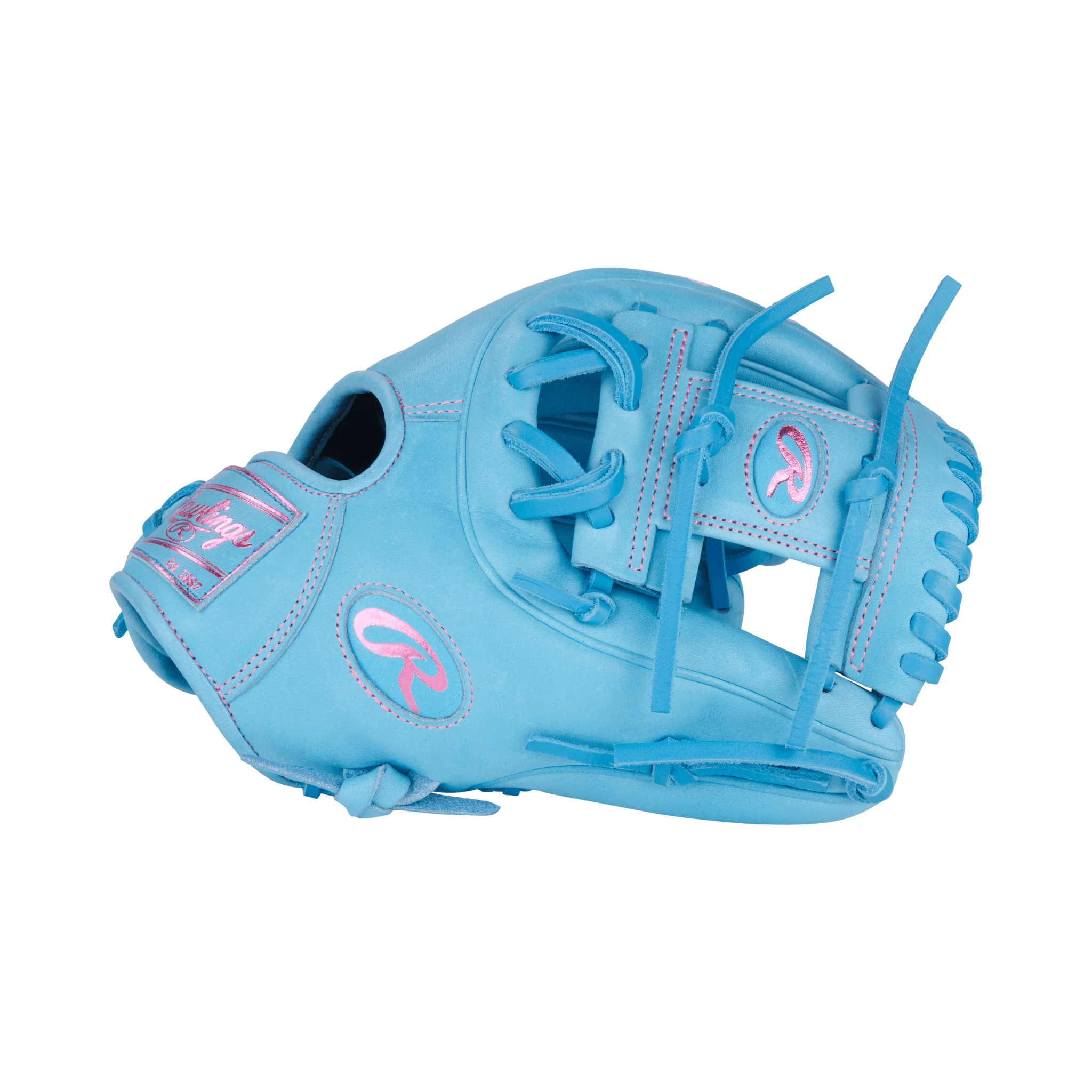 Rawlings Heart of the Hide Series Infield Baseball Glove 11.5" Columbia Blue - Image 5