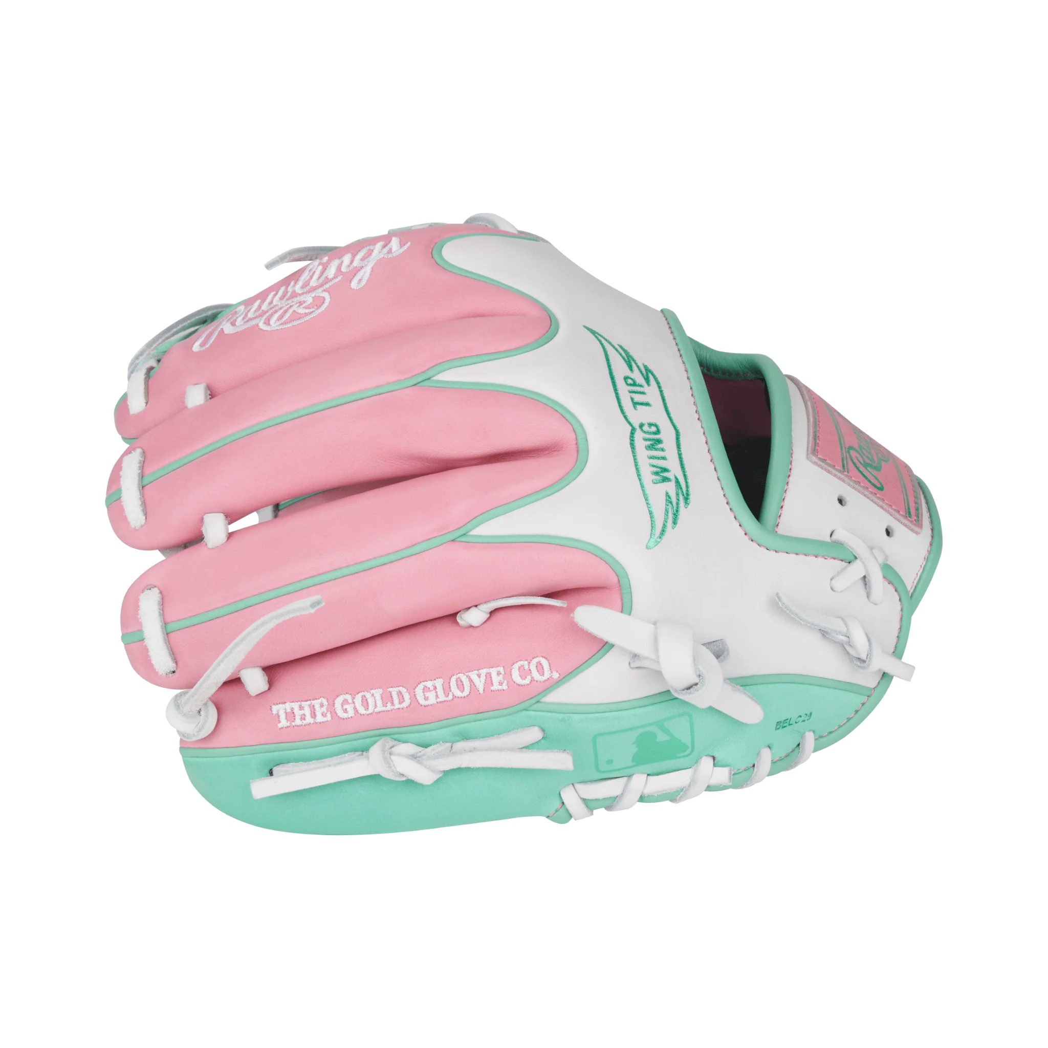 Rawlings Heart of the Hide Series Infield Baseball Glove 11.5" Pink/White/Mint - Image 4