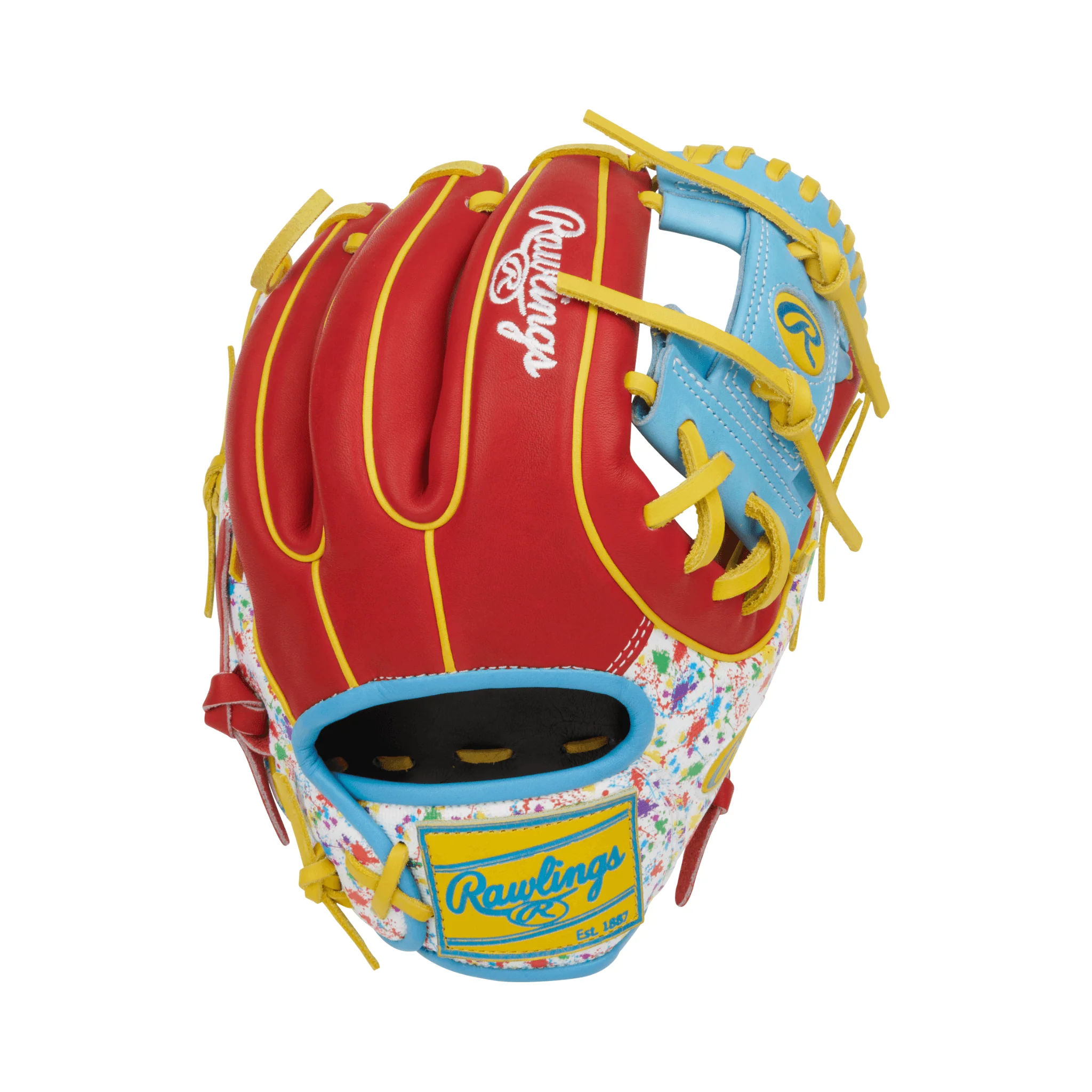 Rawlings Heart of the Hide Series Infield Baseball Glove 11.5" Scarlet/Splatter - Image 2