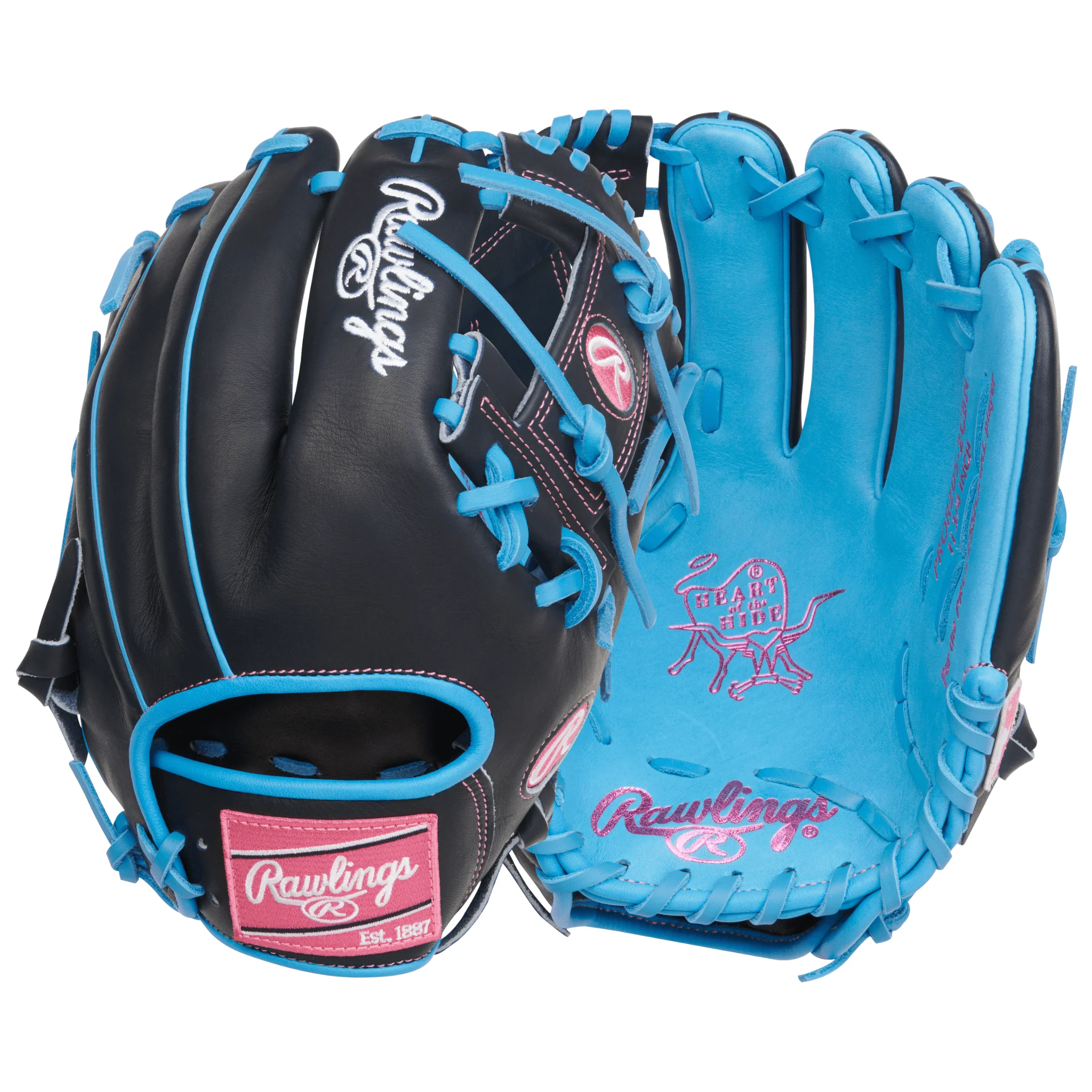 Rawlings Heart of the Hide Series Infield Baseball Glove 11.75" Columbia Blue/Navy