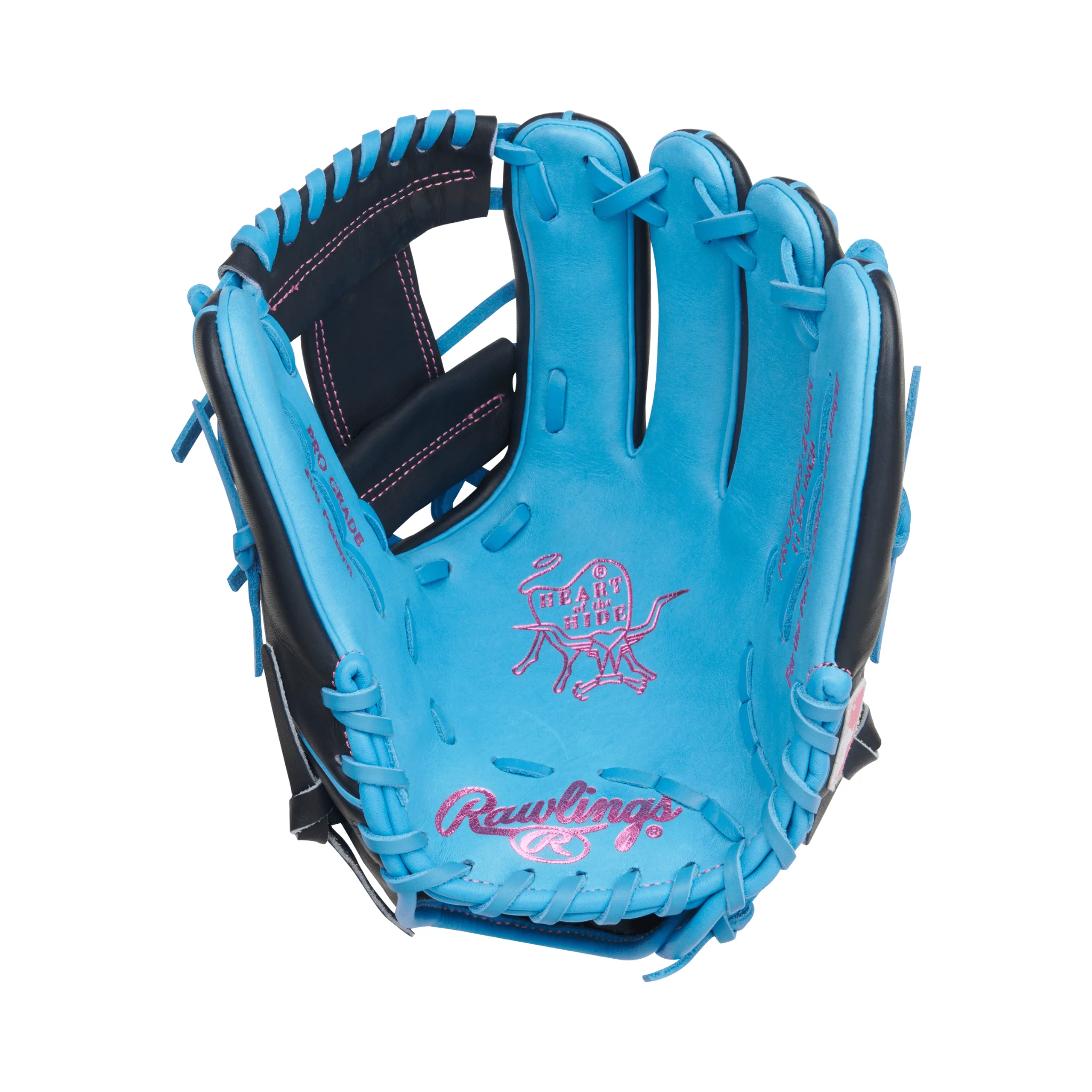 Rawlings Heart of the Hide Series Infield Baseball Glove 11.75" Columbia Blue/Navy - Image 3
