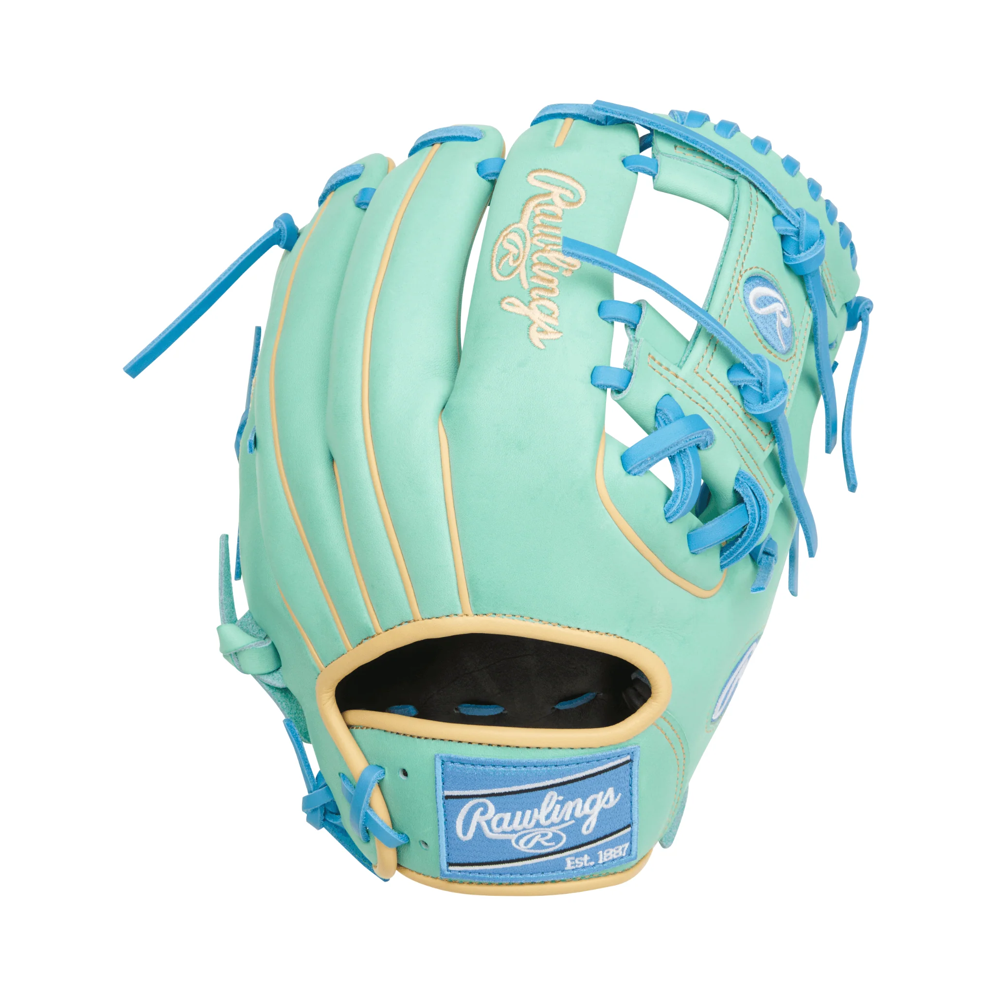Rawlings Heart of the Hide Series Infield Baseball Glove 11.75" Mint/Col. Blue - Image 2