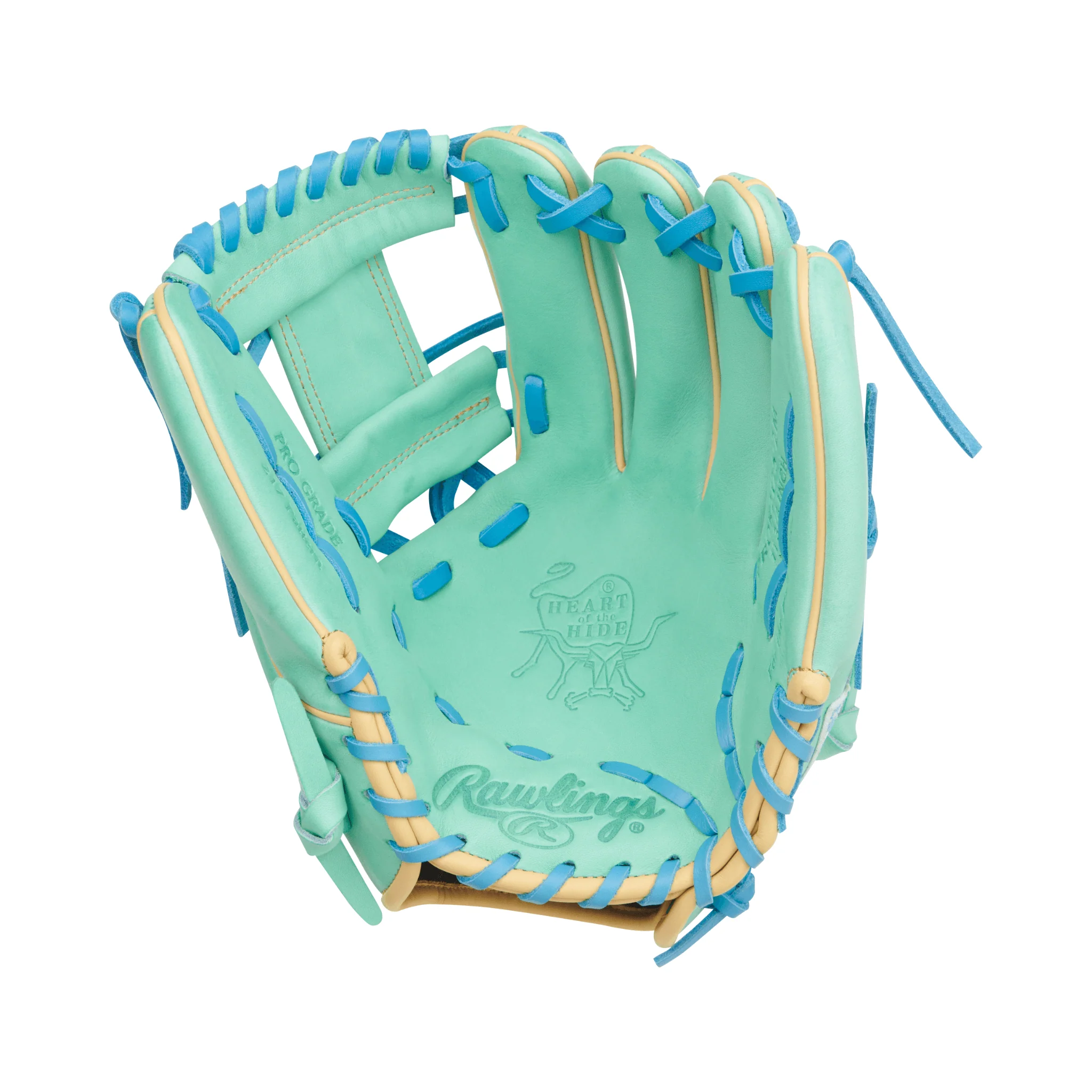 Rawlings Heart of the Hide Series Infield Baseball Glove 11.75" Mint/Col. Blue - Image 3