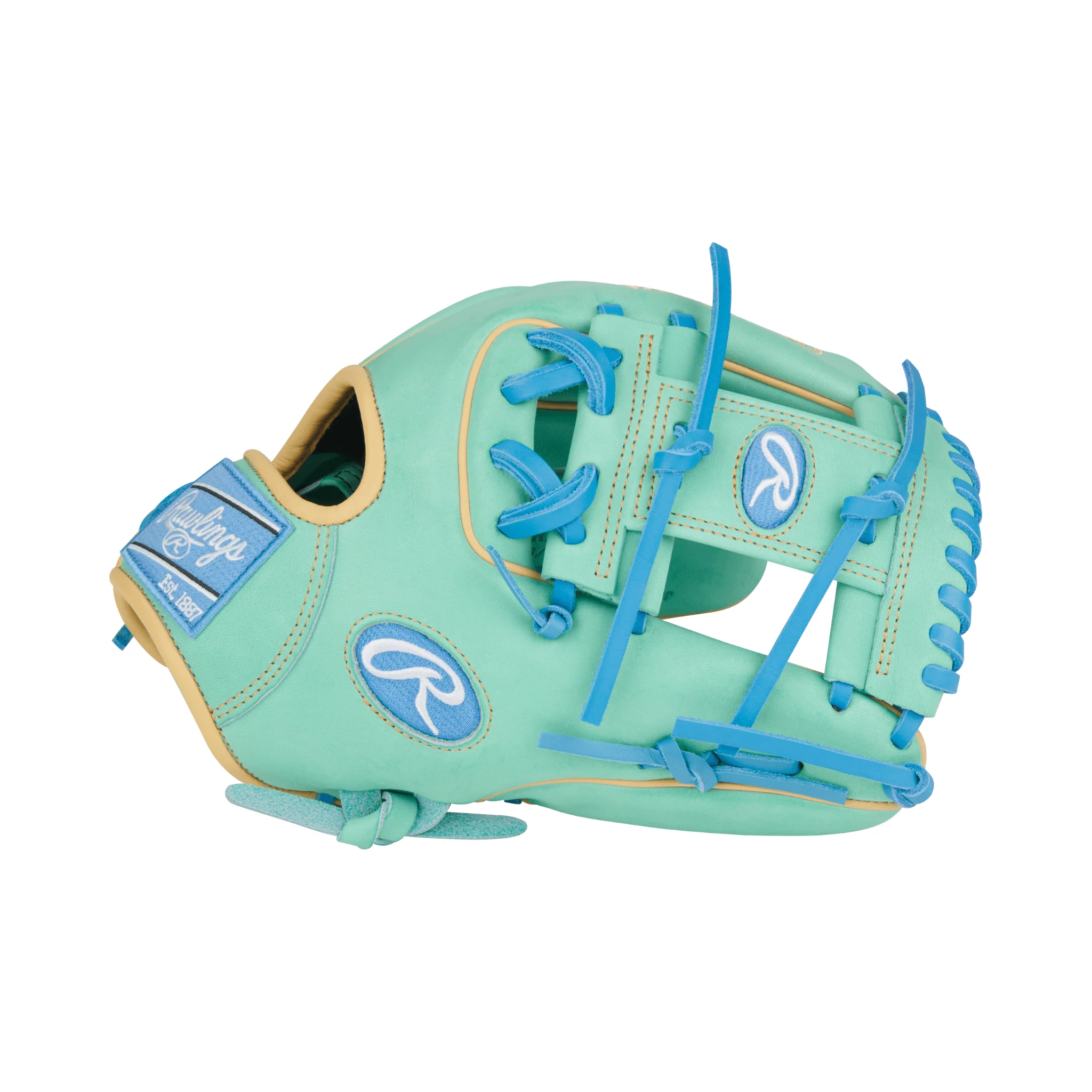 Rawlings Heart of the Hide Series Infield Baseball Glove 11.75" Mint/Col. Blue - Image 4