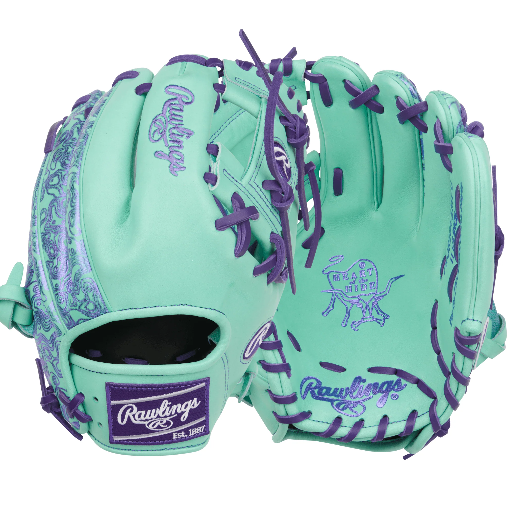 Rawlings Heart of the Hide Series Mint/Purple 11.5"