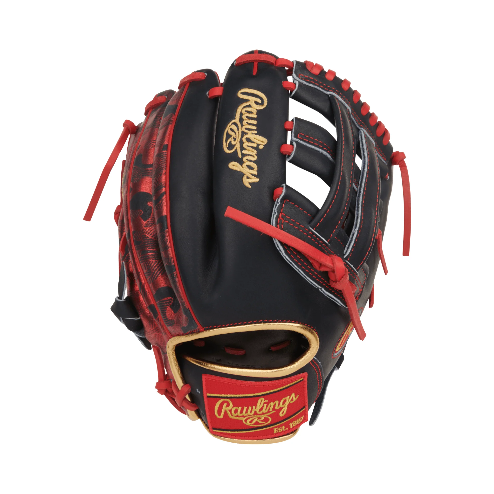 Rawlings Heart of the. Hide Series Nolan Arenado Gameday Pattern Baseball Glove 12" Navy/Scarlet - Image 2