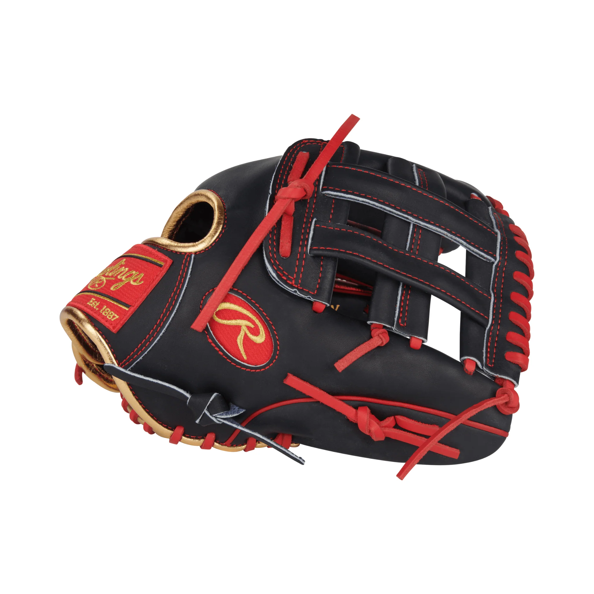 Rawlings Heart of the. Hide Series Nolan Arenado Gameday Pattern Baseball Glove 12" Navy/Scarlet - Image 5