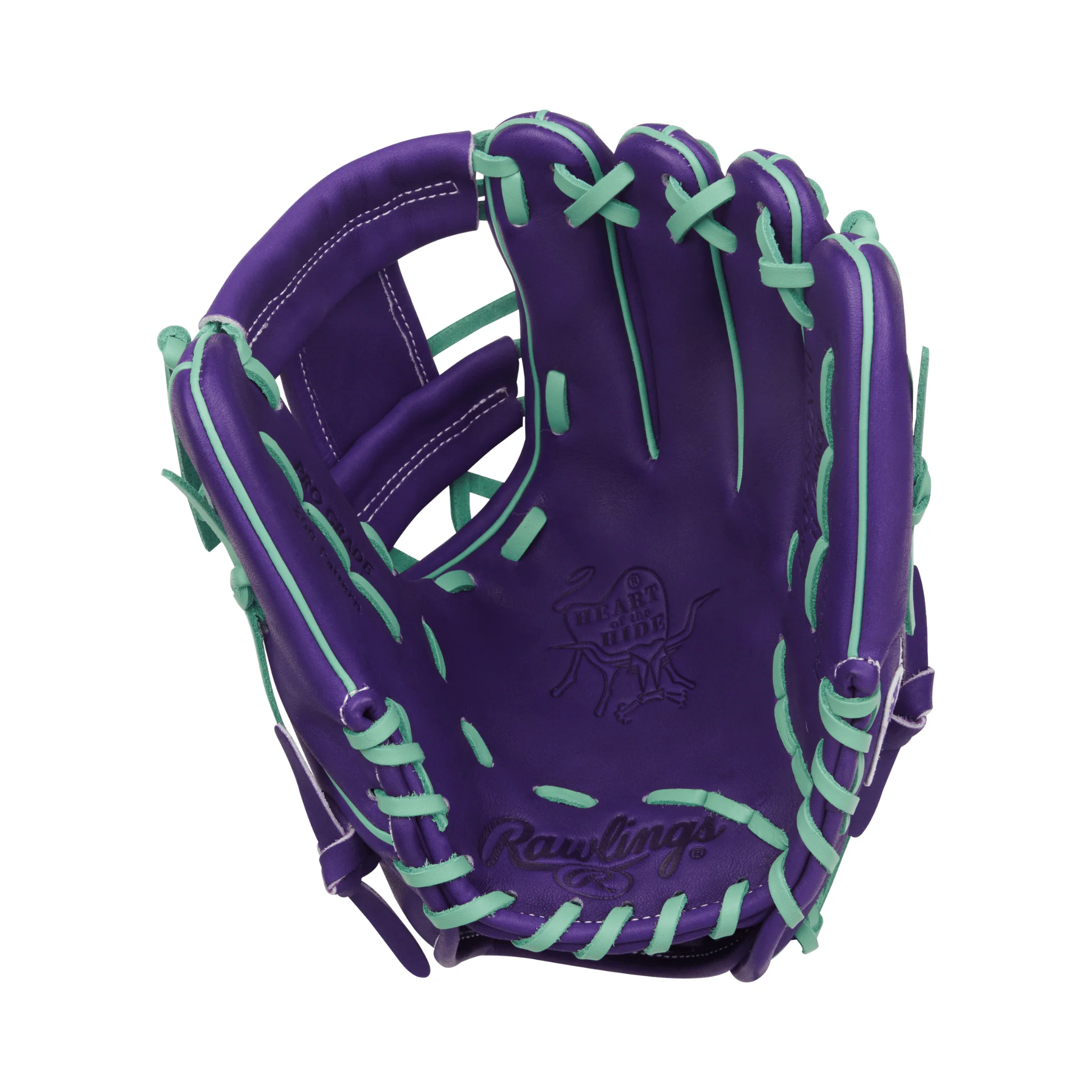 Rawlings Heart of the Hide Series Infield Baseball Glove 11.5" Purple/Mint - Image 3