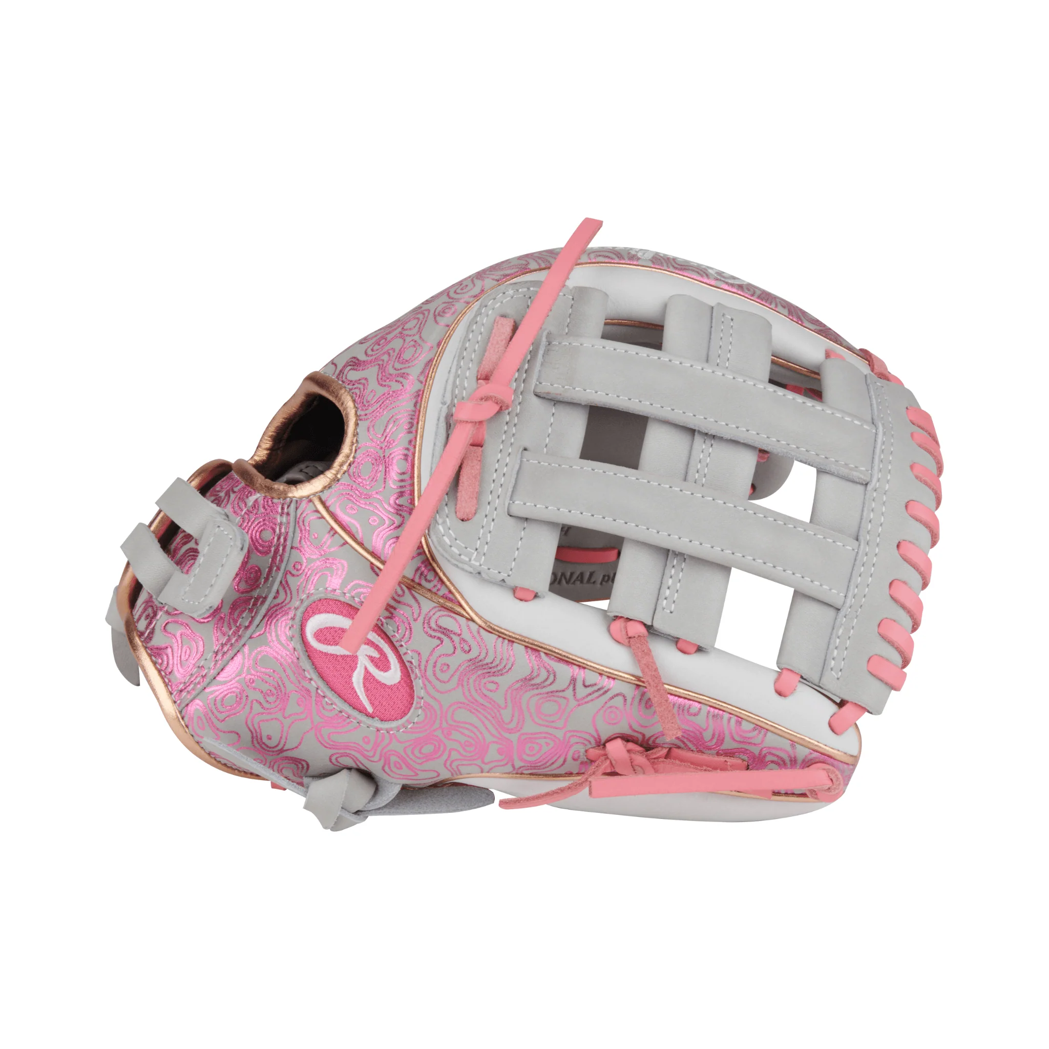 Rawlings Heart of the Hide Series Softball Glove 11.75" Gray/Pink - Image 4