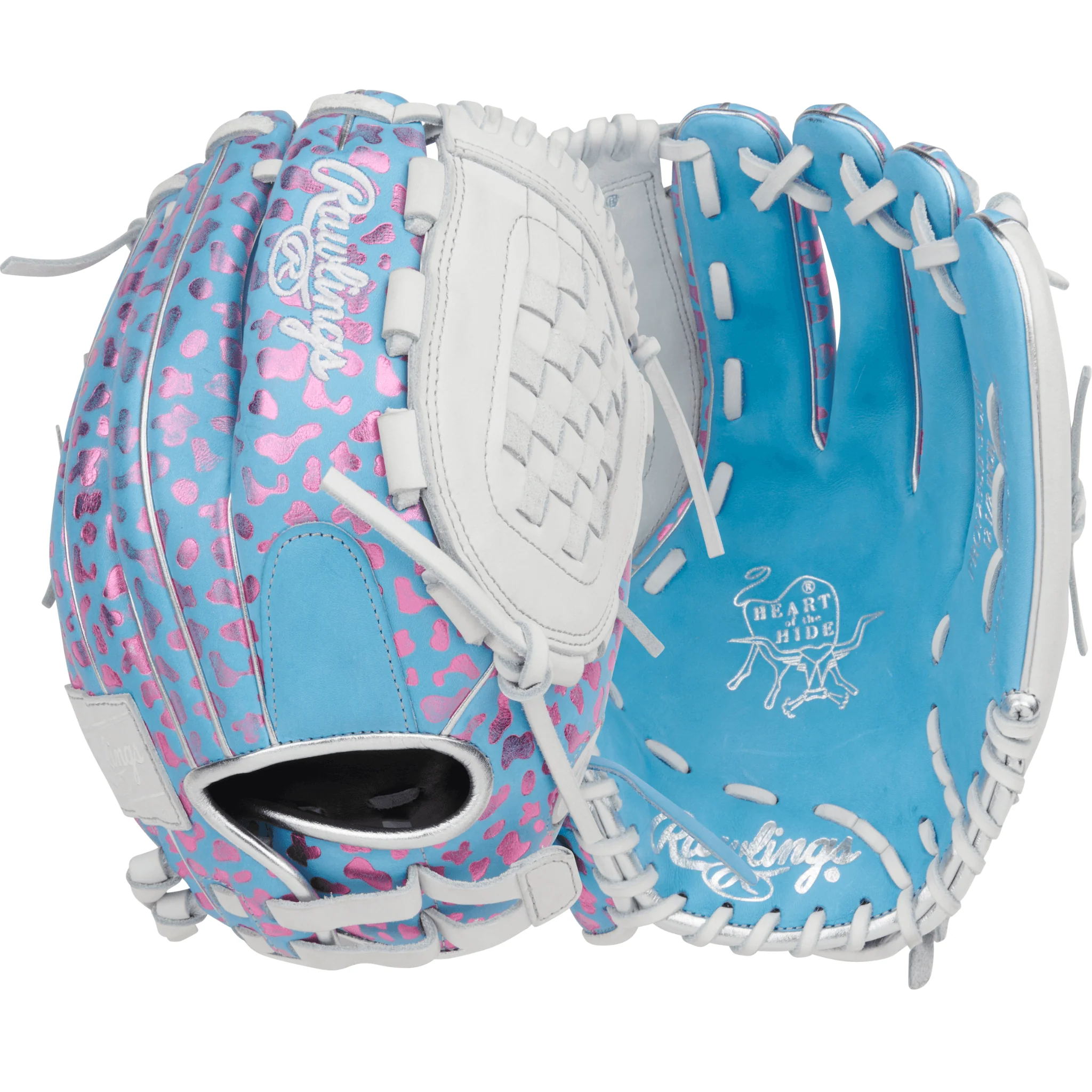 Rawlings Heart of the Hide Series Softball Glove 12.5" Col. Blue/White/Pink