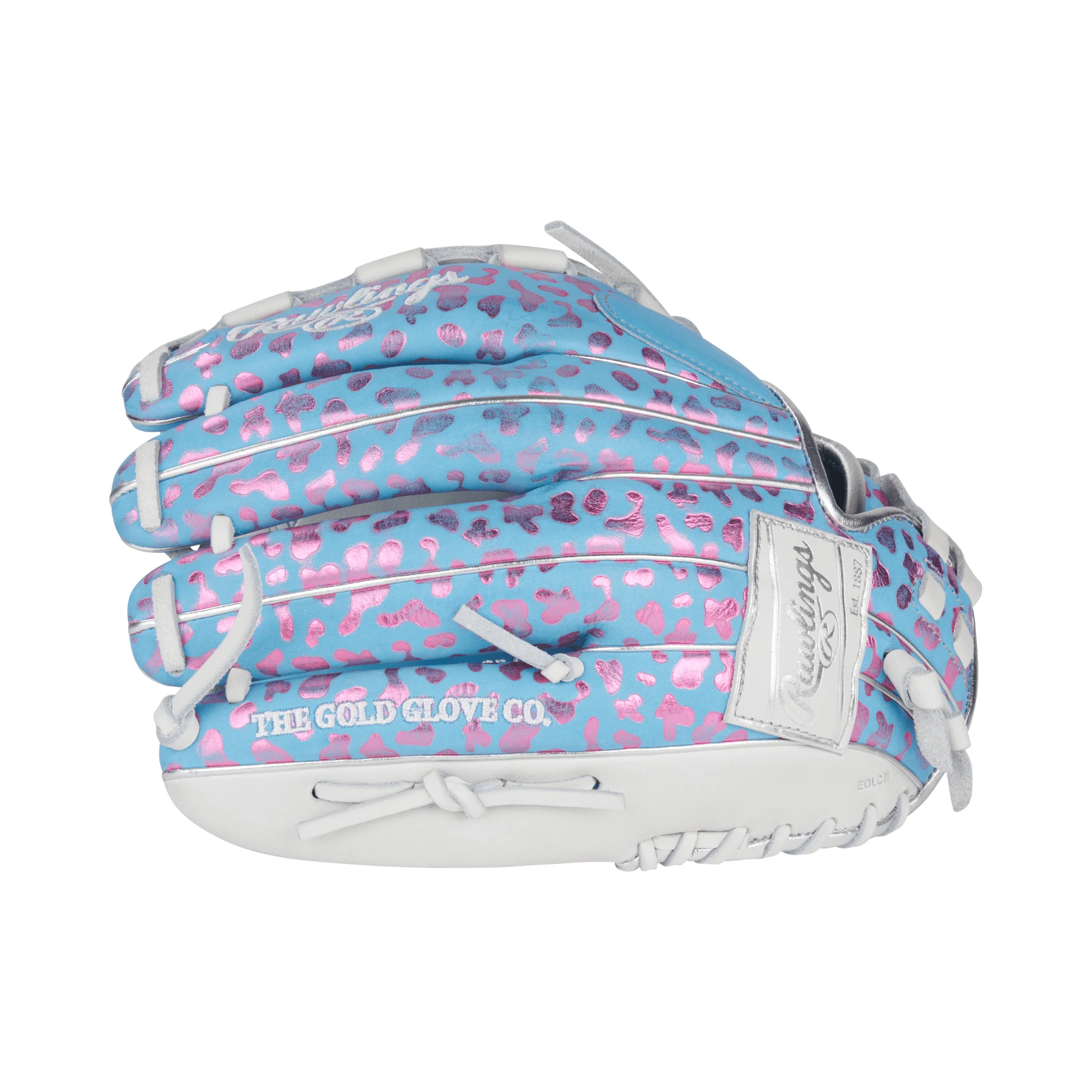 Rawlings Heart of the Hide Series Softball Glove 12.5" Col. Blue/White/Pink - Image 4