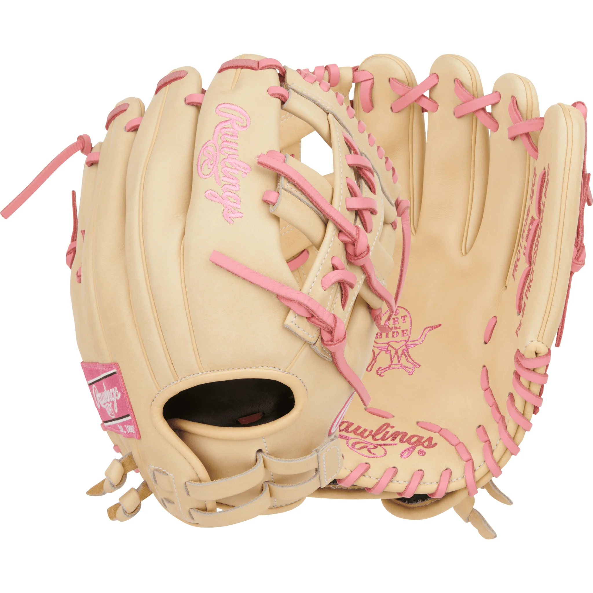 Rawlings Heart of the Hide Series Softball Glove 12" Camel/Pink