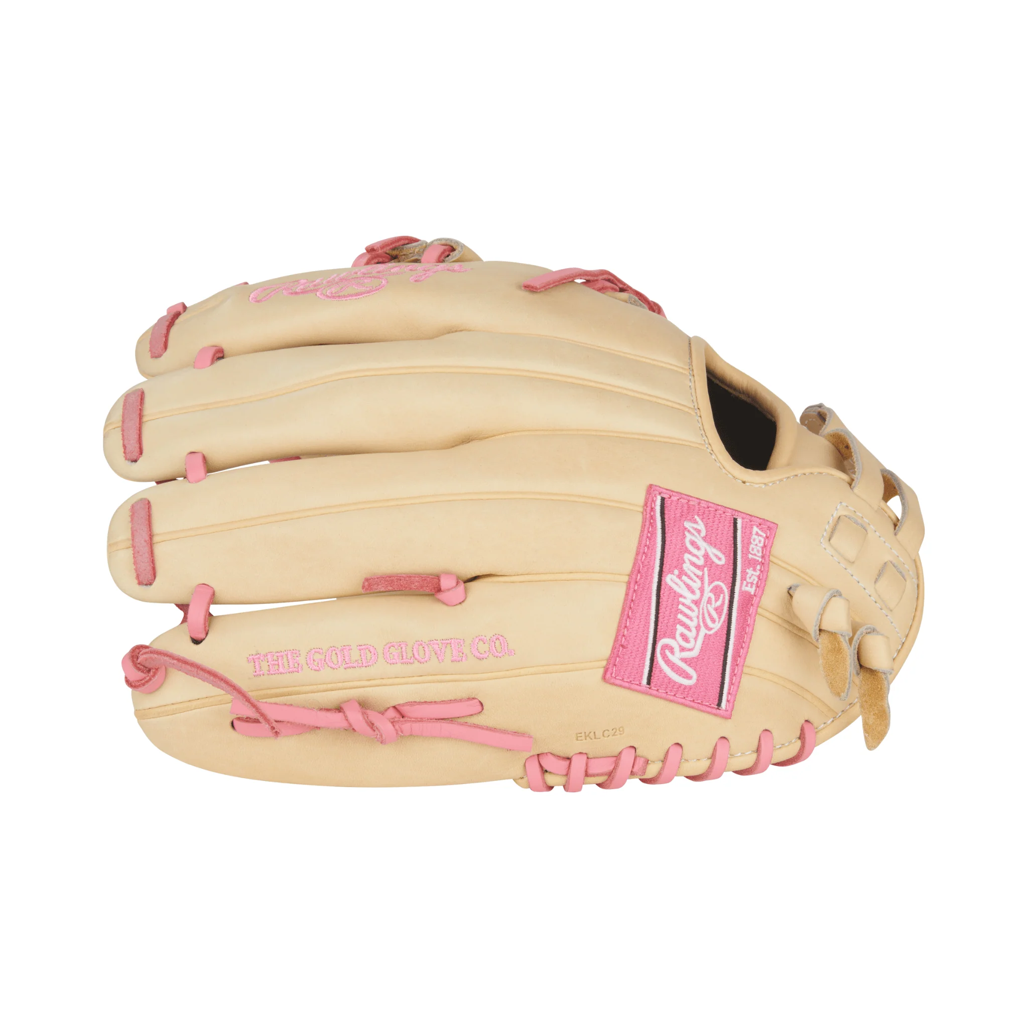 Rawlings Heart of the Hide Series Softball Glove 12" Camel/Pink - Image 5